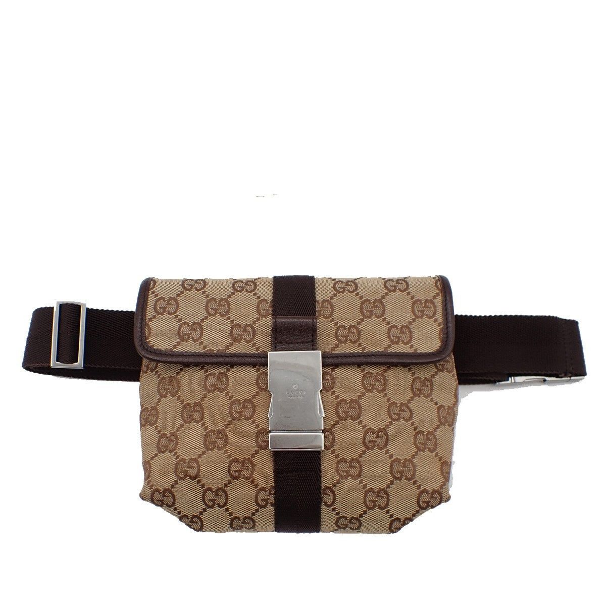 Gucci Gucci Buckle Belt Bag GG Canvas Size ONE SIZE - 1 Thumbnail