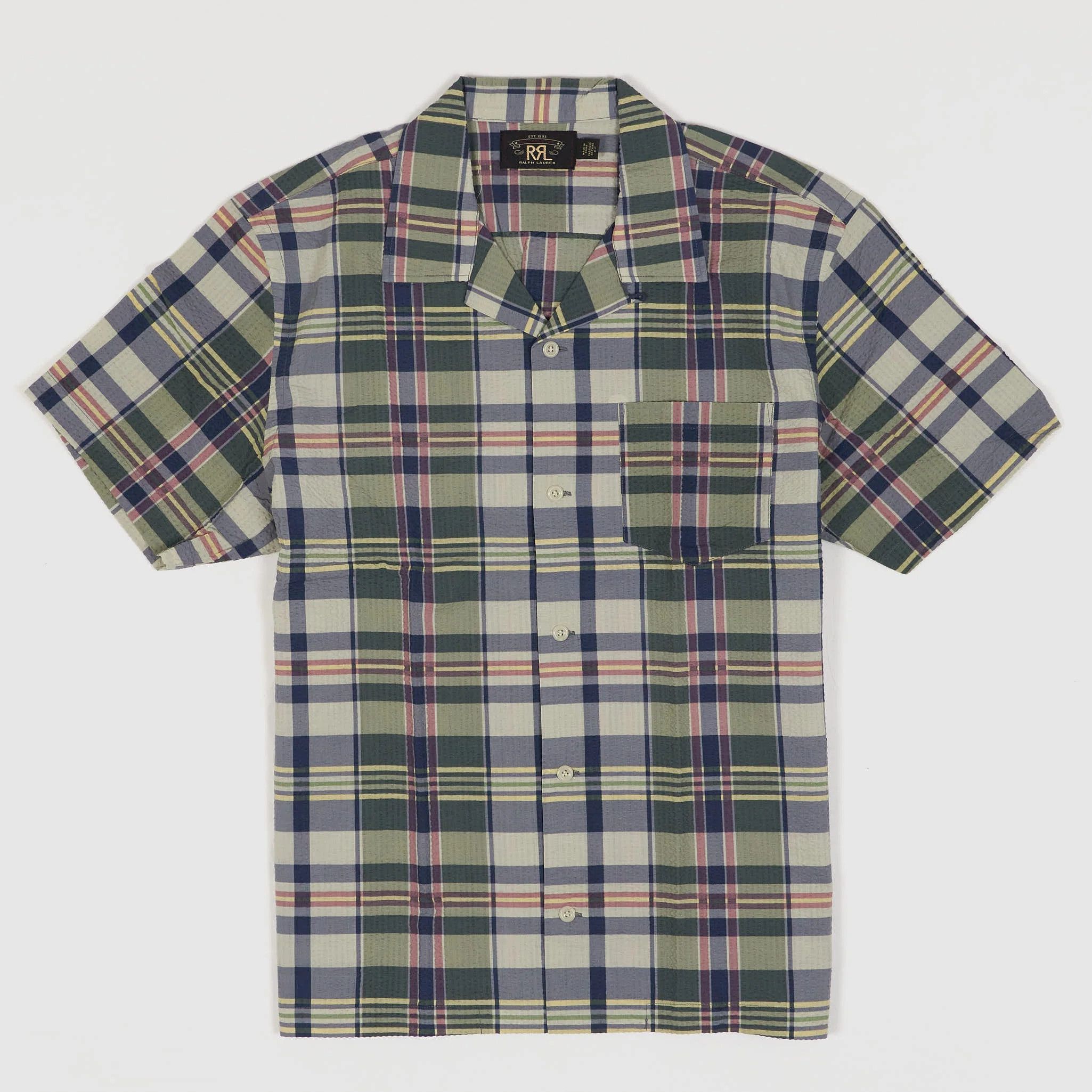 RRL Ralph Lauren Double RL Aloha Seersucker Camp Shirt – Short Sleeve Size US M / EU 48-50 / 2 - 1 Thumbnail