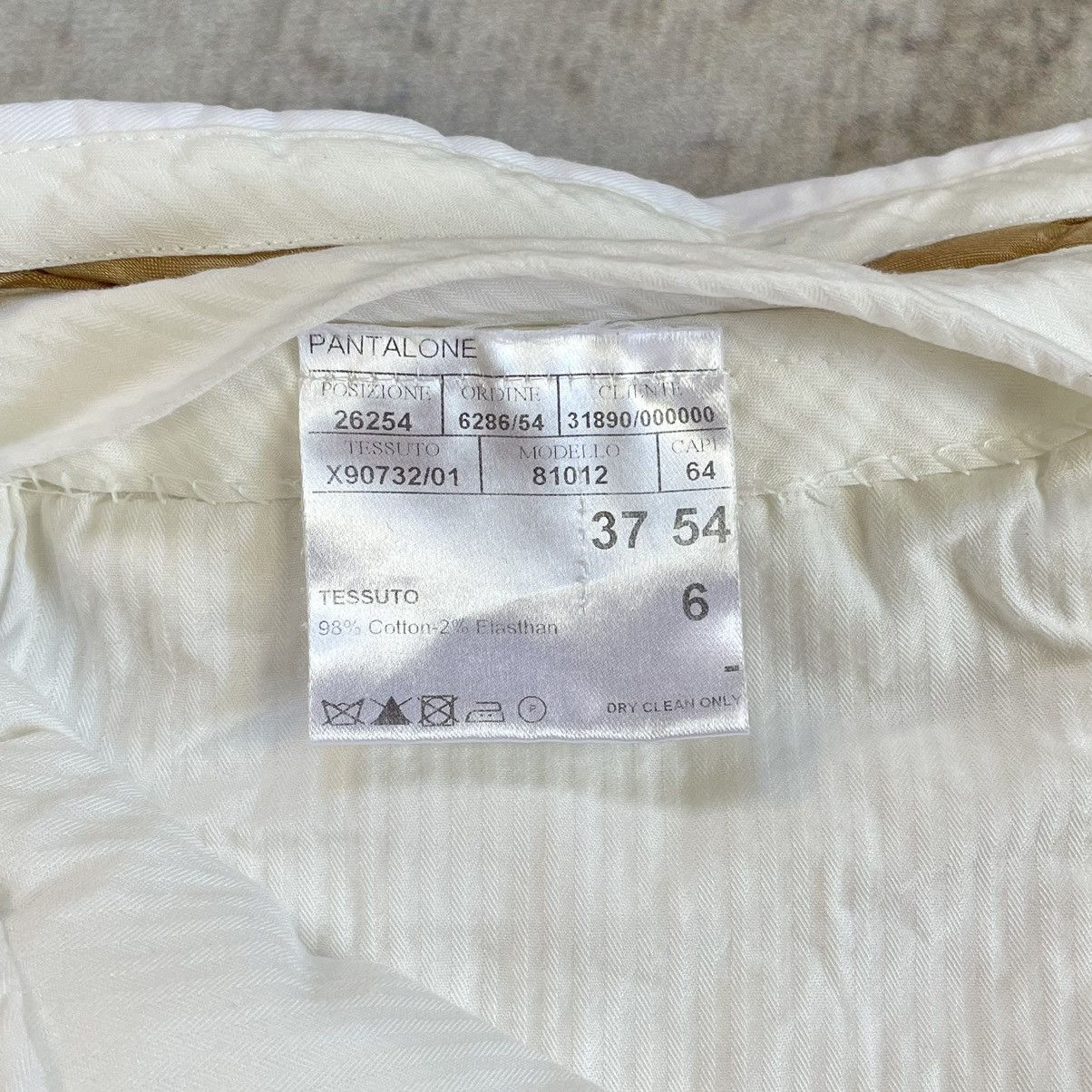 Canali × Designer Canali Oldmoney White Stretch Baggy Trousers Size US 37 - 15 Thumbnail