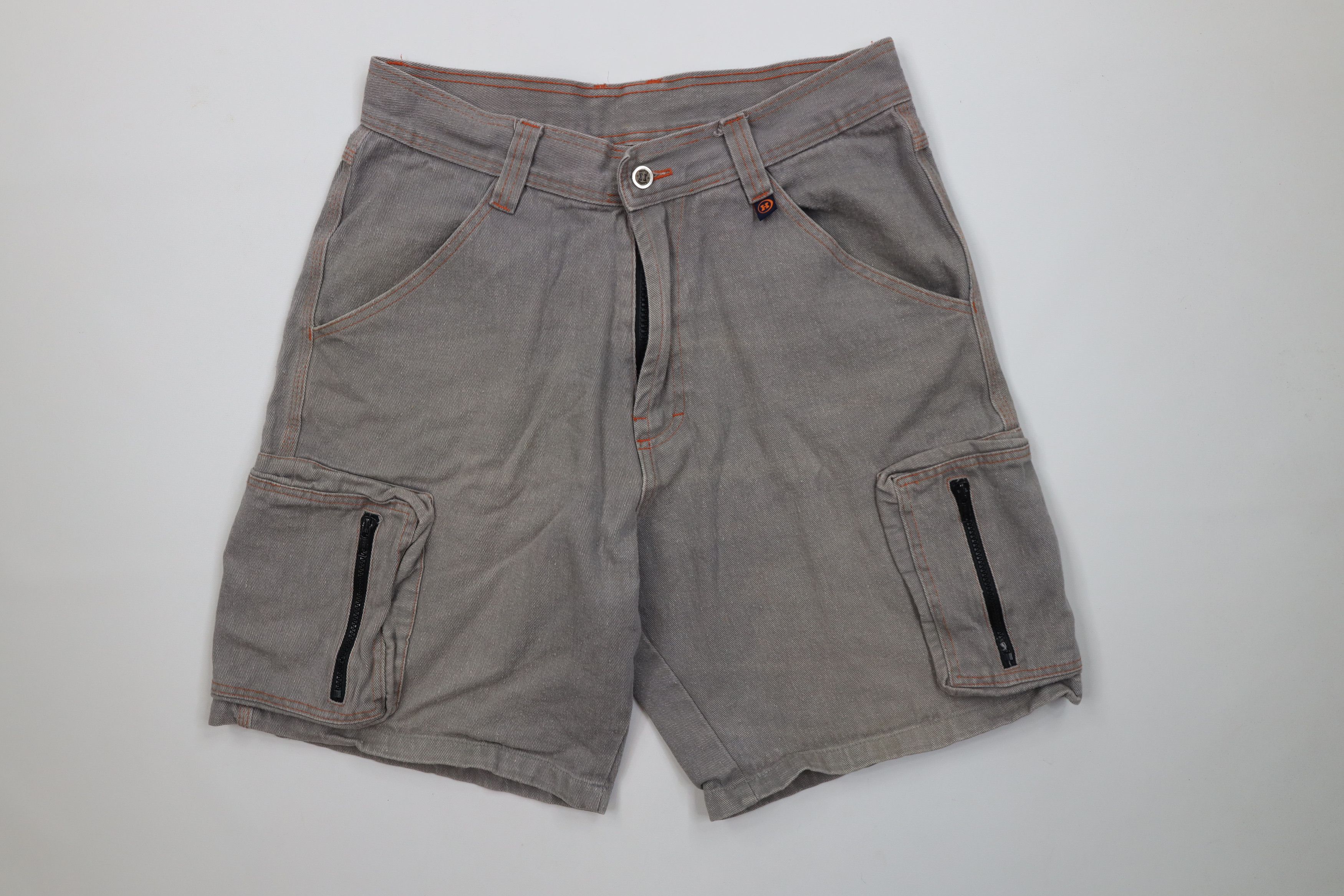 Vintage Vintage 90s Y2K Streetwear Skateboard Cargo Shorts Gray Size US 34 / EU 50 - 1 Thumbnail