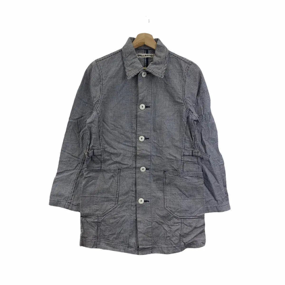Spellbound SPELLBOUND JAPAN HOUNDSTOOTH Trench Coat Parka Jacket Denim Size S / US 4 / IT 40 - 1 Thumbnail