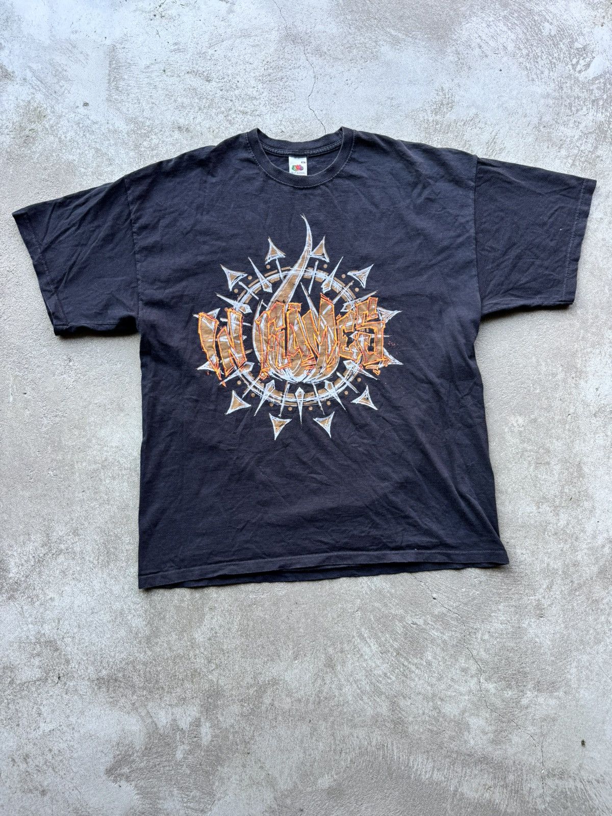 T-shirt Vintage Metal In Flames « Colony » - Années 90, Taille L, Coton - Pièce Rare !