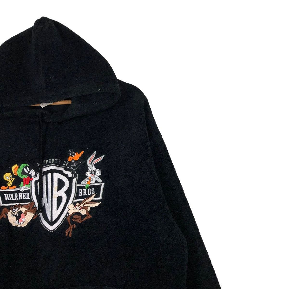 Cartoon Network 🔥VINTAGE WARNER BROS HOODIE PULL OVER BIG LOGO Size US L / EU 52-54 / 3 - 5 Thumbnail