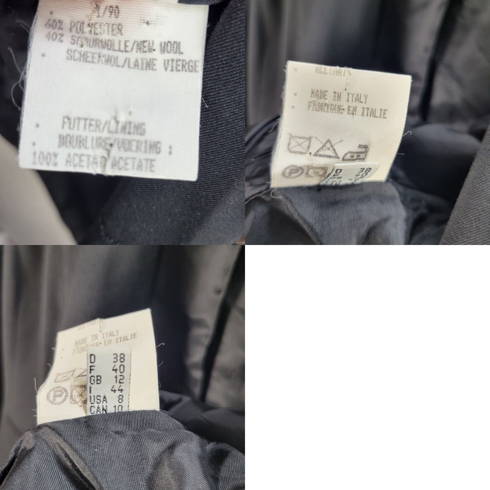 Doublet Vtg Jean Paul Black Crop Double-Breasted Blazer Made In Italy Lined Formal Sz 8 Size 30" / US 8 / IT 44 - 8 Thumbnail