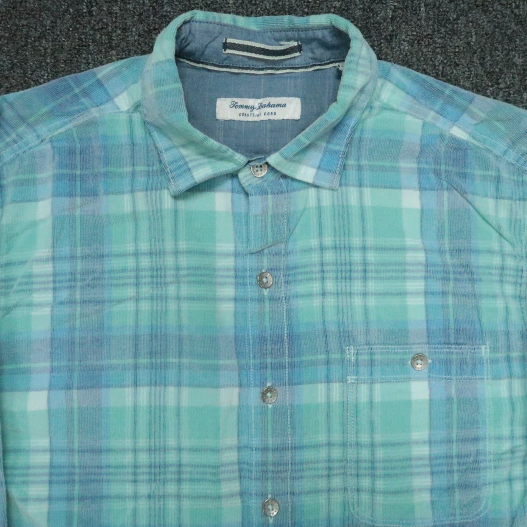 Tommy Bahama VINTAGE Tommy Bahama Shirt Men Medium Blue Green Plaid Coastline Cord LS Corduroy Size US M / EU 48-50 / 2 - 2 Thumbnail