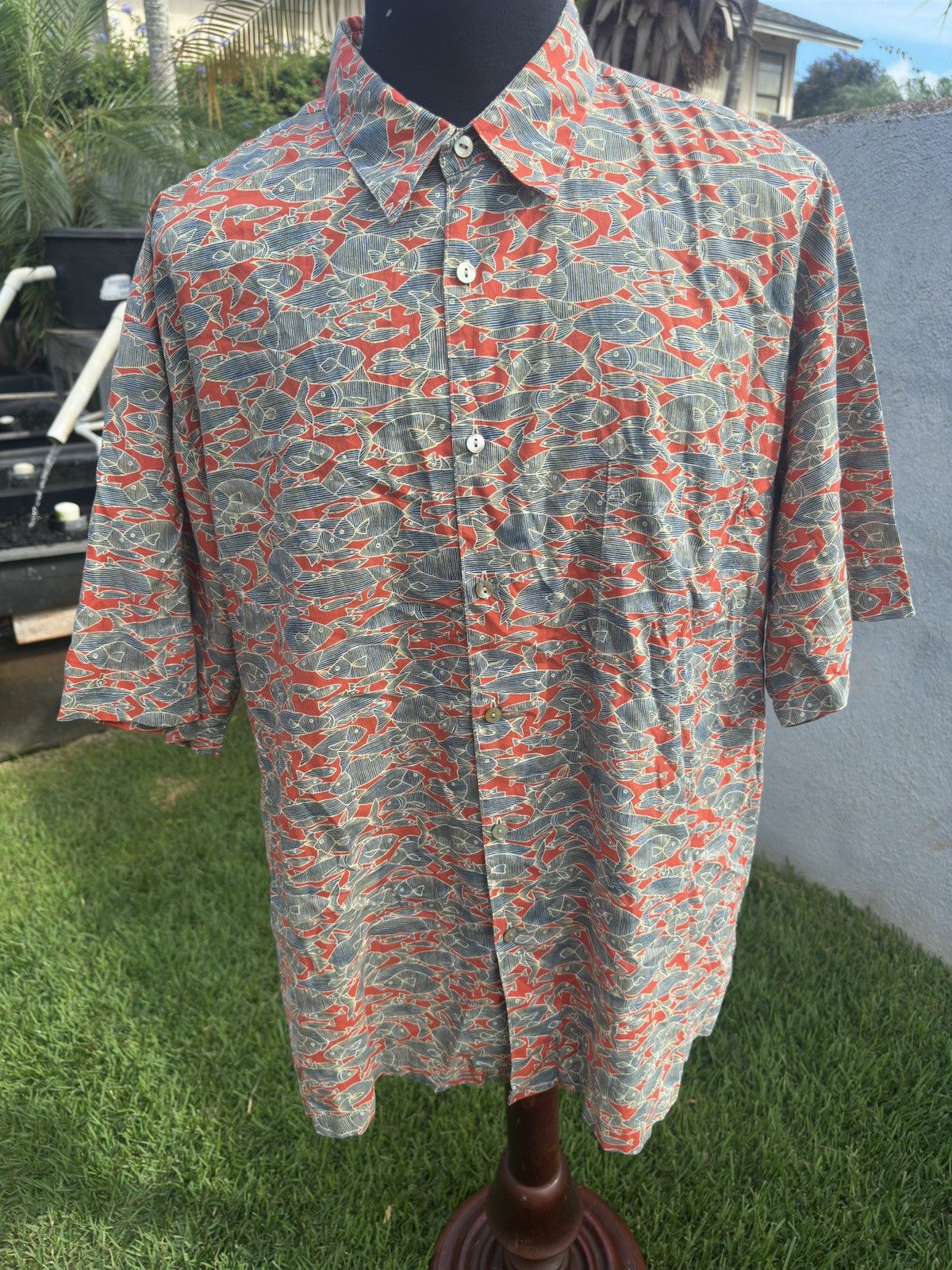 Tori Richard PreOwned Tori Richard Hawaiian Fishes Red/Blue Men's XXL Size US XXL / EU 58 / 5 - 1 Thumbnail