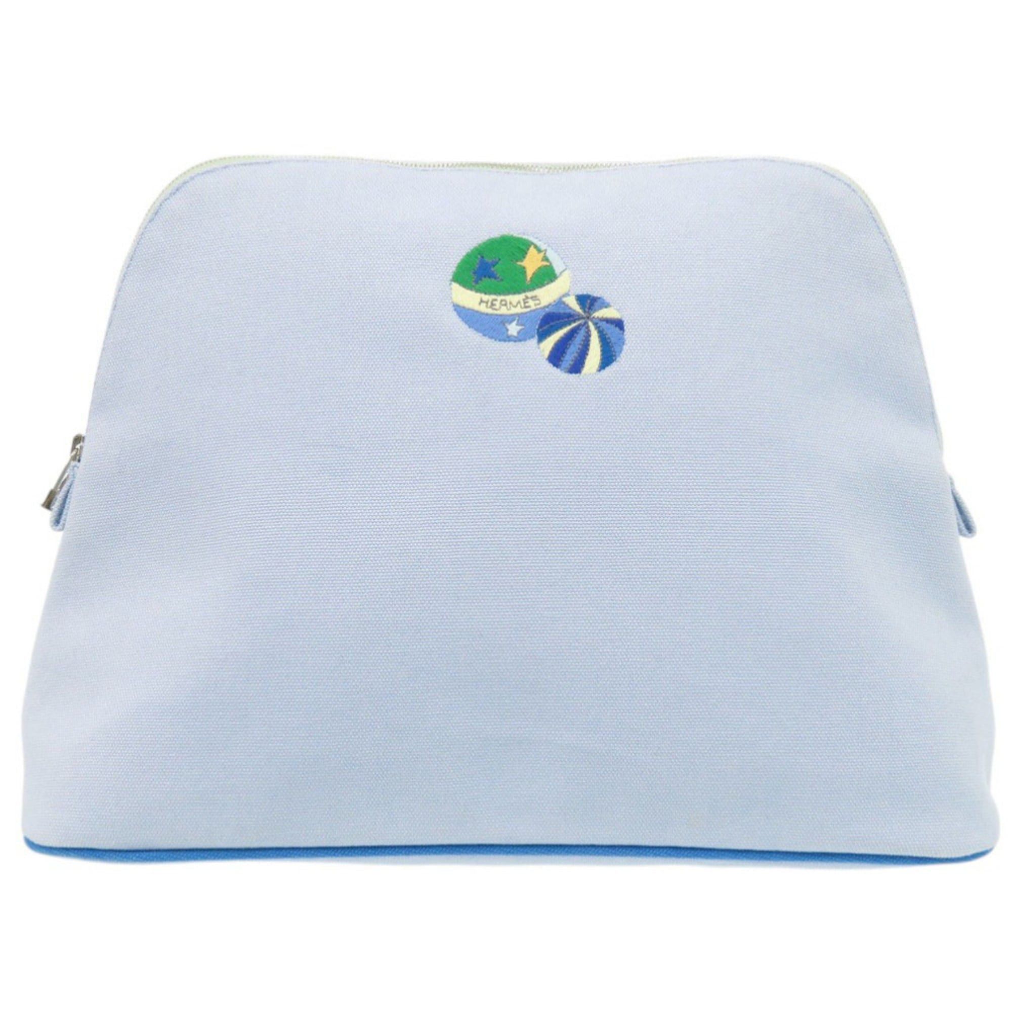 Hermes Hermès Bolide Pouch 30 GM Cotton Light Blue 1140HERMES Size ONE SIZE - 1 Thumbnail