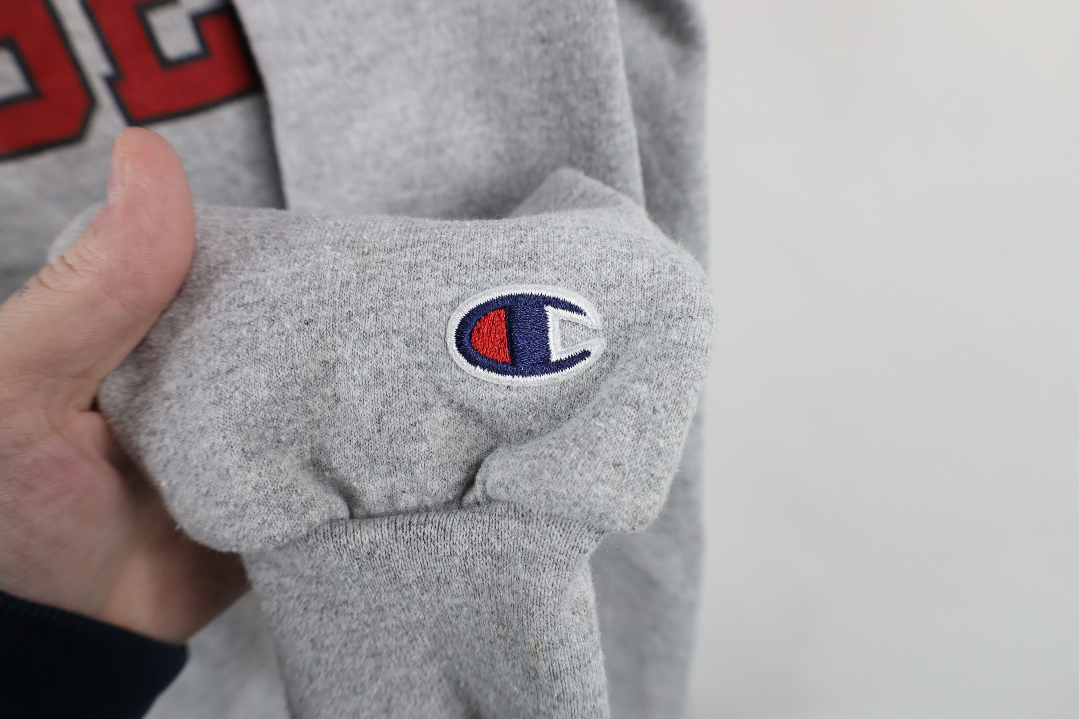Champion × Vintage Vintage Champion Spell Out Guilford College Sweatshirt Gray Size US L / EU 52-54 / 3 - 4 Thumbnail