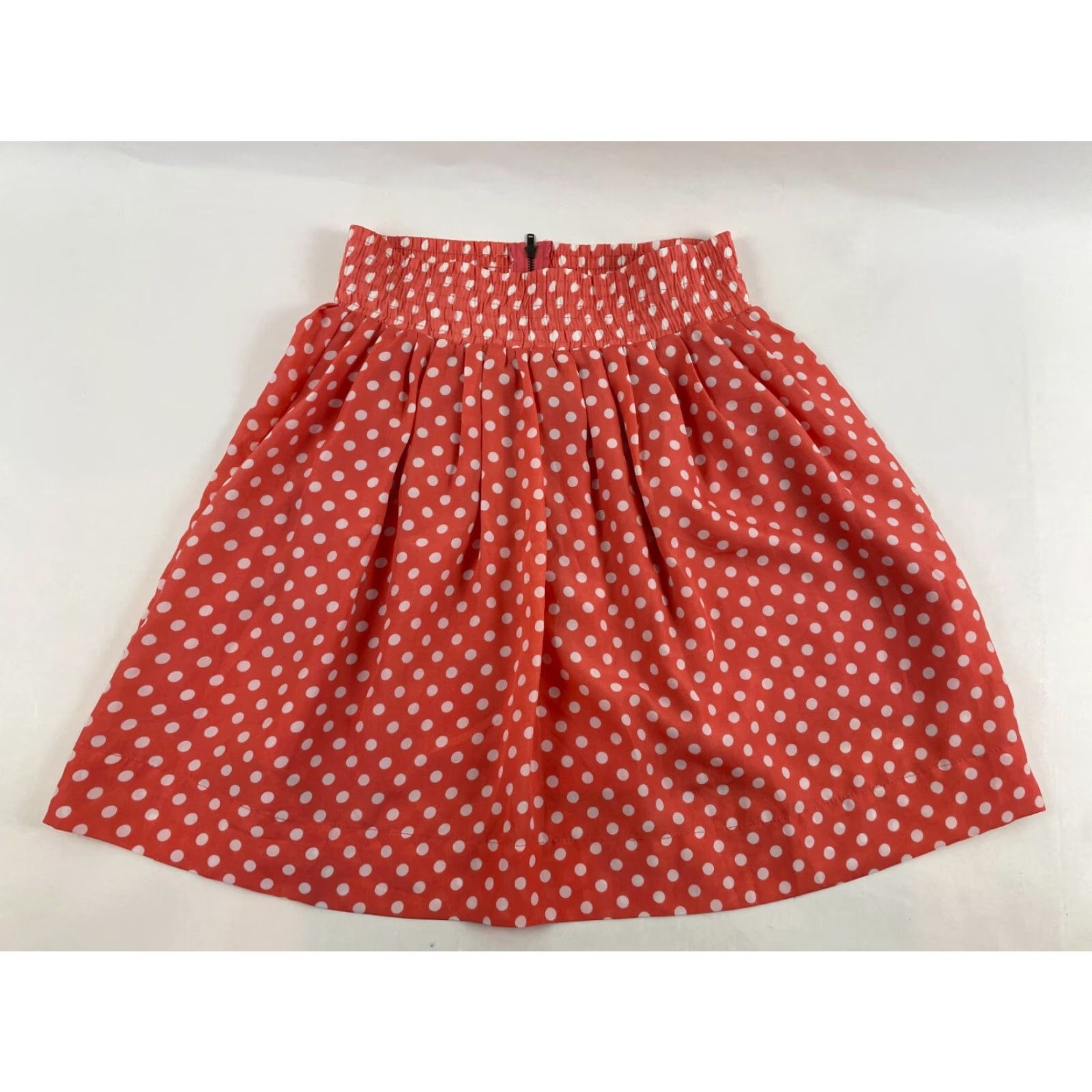 Pinko Ezra Skirt Women's Size Small Pink Coral Polka Dots A-line Short White Size 28" / US 6 / IT 42 - 2 Thumbnail