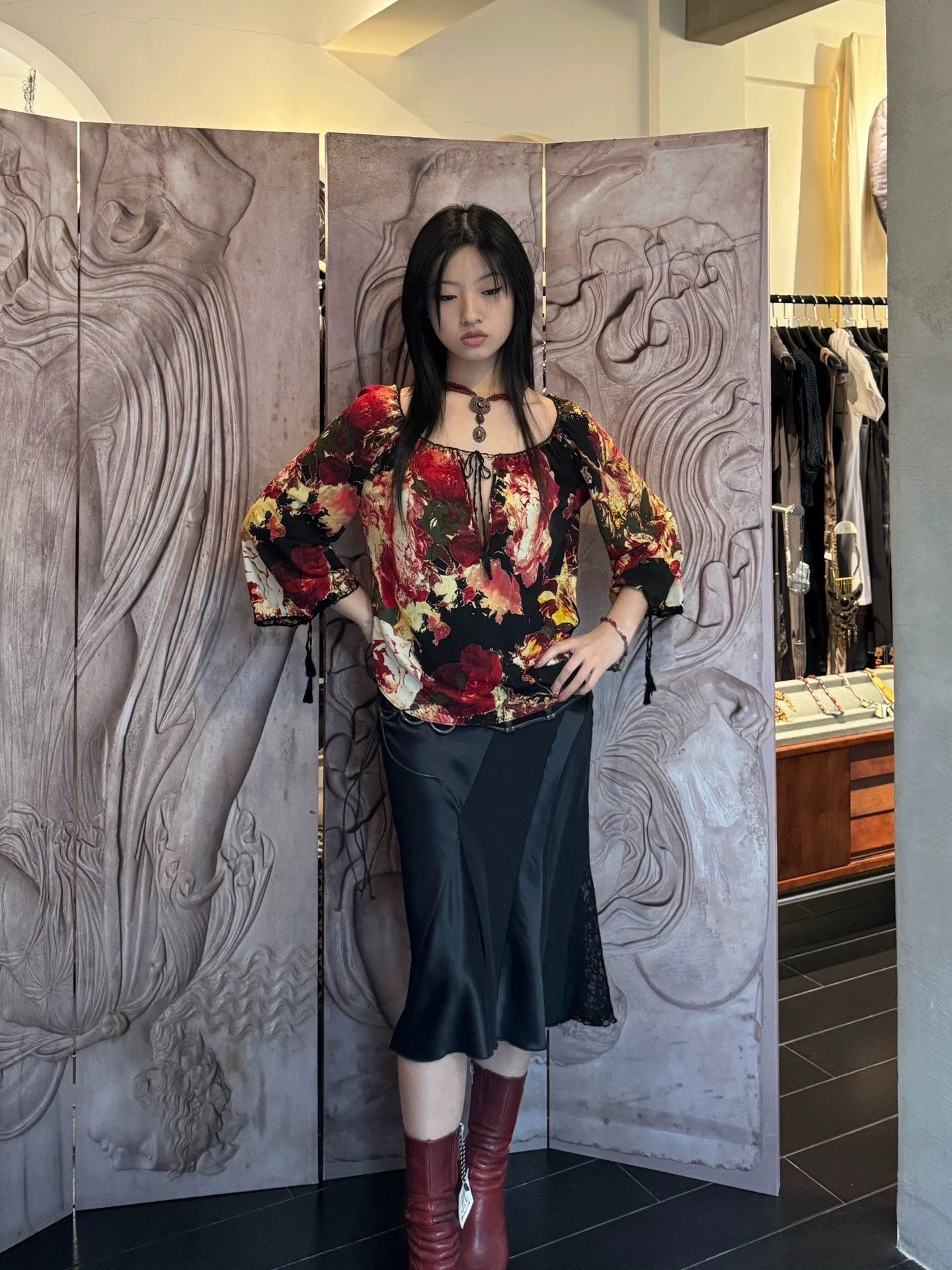 Jean Paul Gaultier JPGaultier Vintage Archive Floral Tie Tassel 7/8 Sleeve 6 Size M / US 6-8 / IT 42-44 - 2 Thumbnail