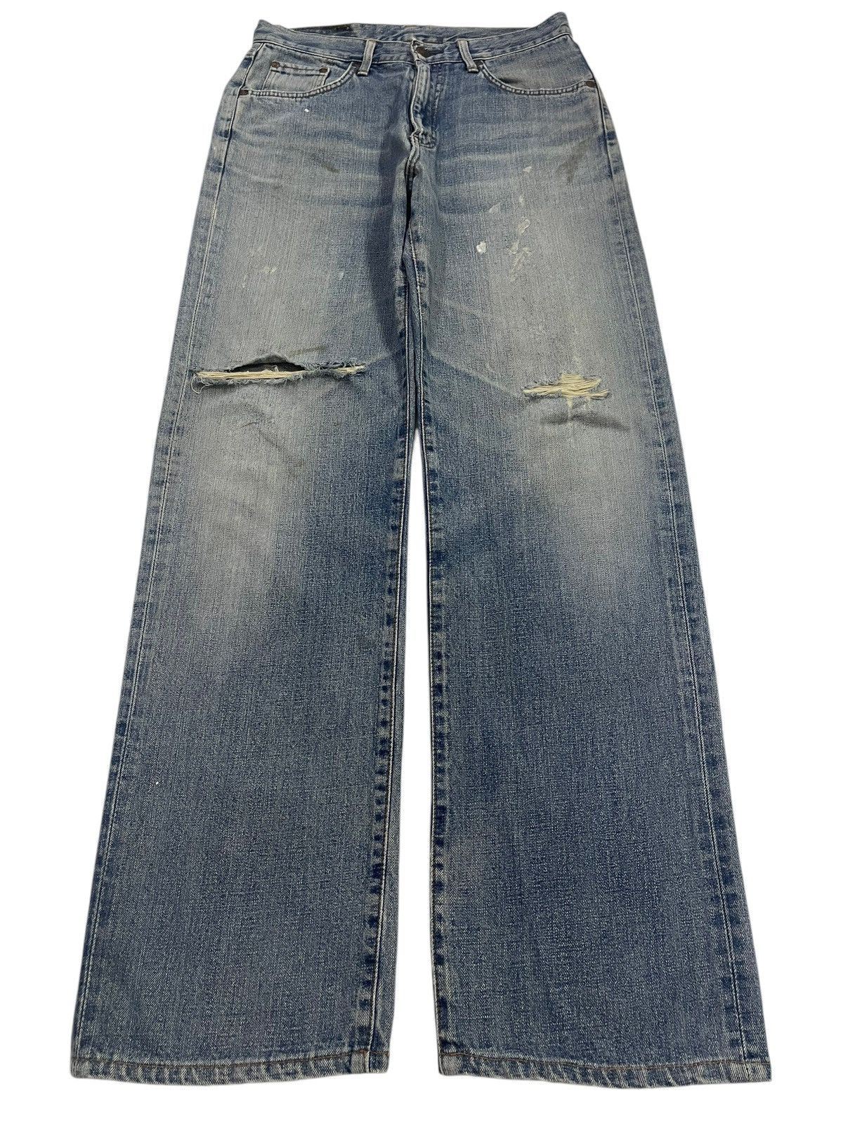 Edwin Vintage 90s Edwin 505x Faded Wash Distressed Loose Jeans Size US 30 / EU 46 - 1 Thumbnail