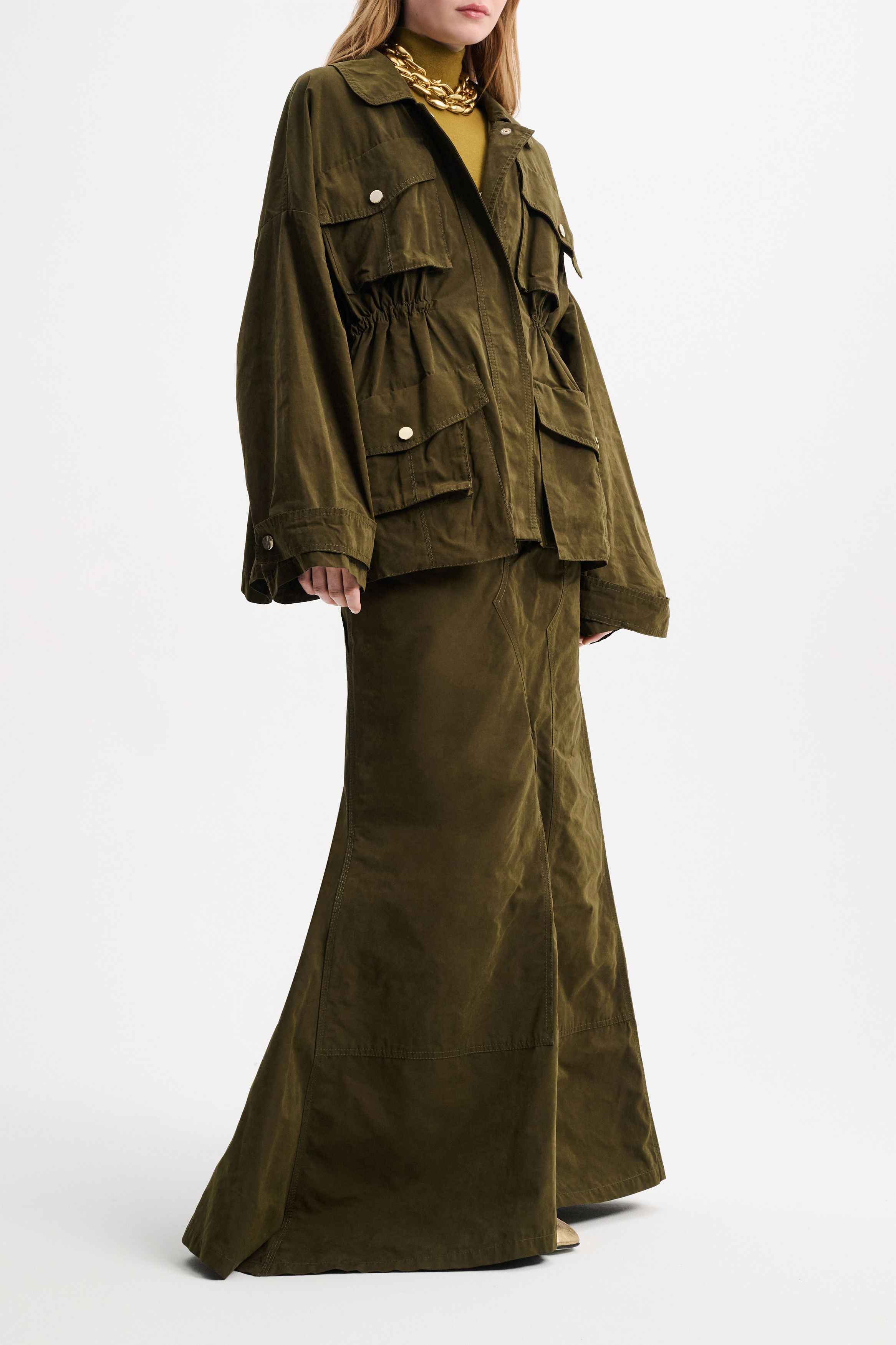 image of Dorothee Schumacher Adventurous Movement Skirt Green, Women's (Size 26)