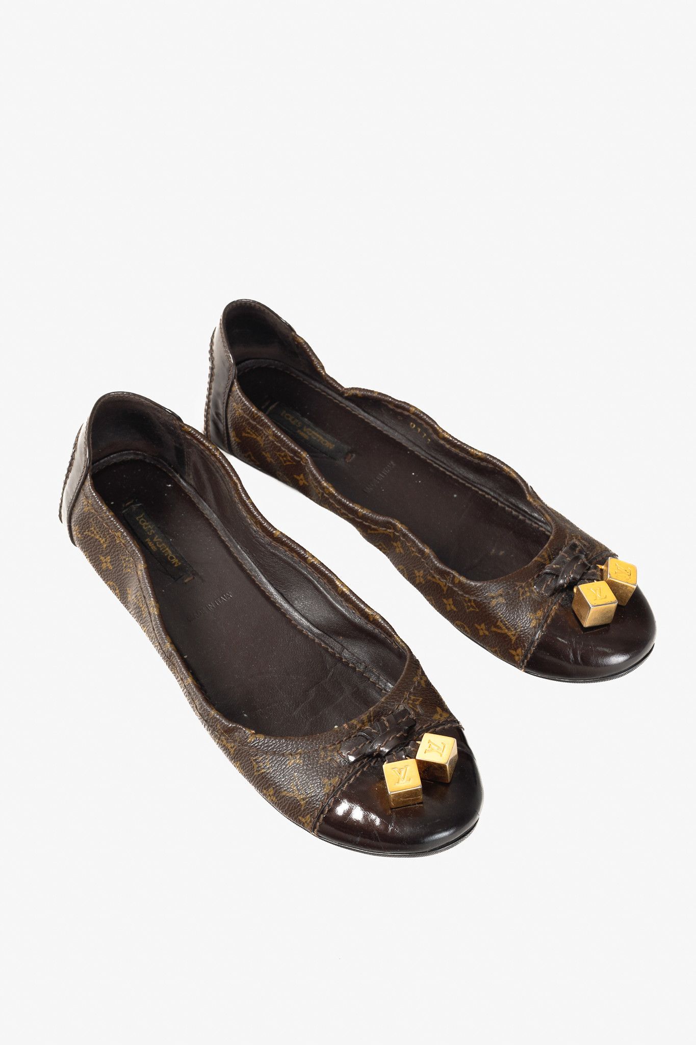 Louis Vuitton Louis Vuitton Lovely Golden-Cube Ballet Driving Flats Size US 8 / IT 38 - 1 Thumbnail