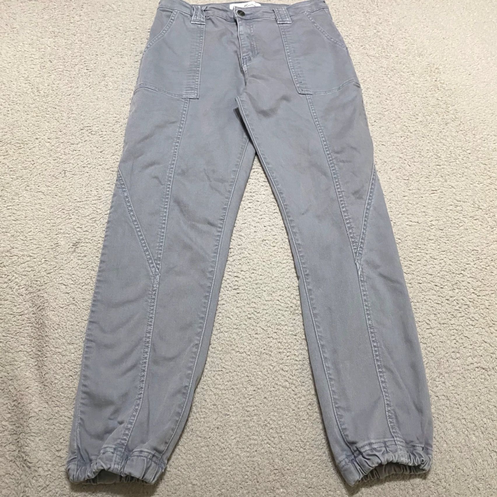 Vintage Kancan Womens sz 3 Pants Gray Joggers Tapered High Rise Pockets Casual Size 27" / US 4 / IT 40 - 2 Thumbnail