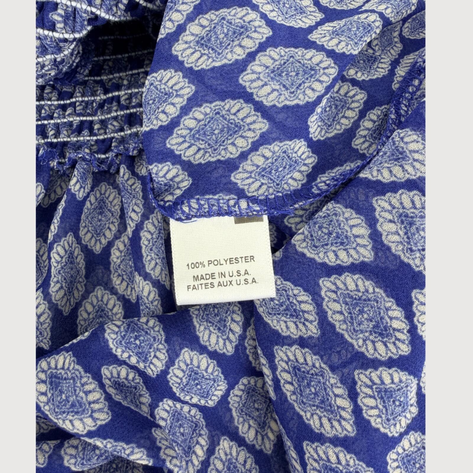 Issey Miyake MISA Los Angeles Almaha Smocked Mini Dress Blue L Size L / US 10 / IT 46 - 5 Thumbnail