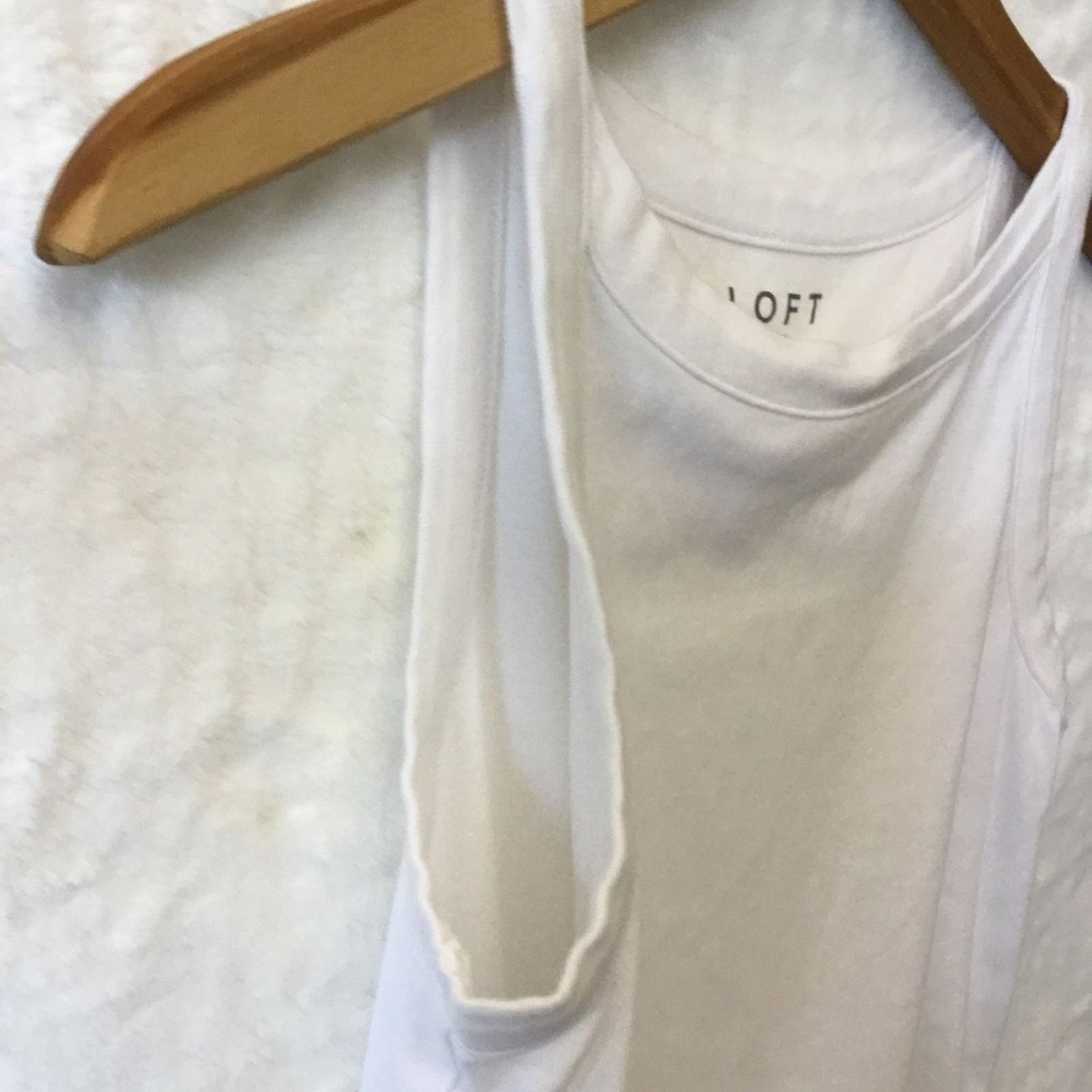 Loft Loft White Classic Rib Tank Top Size M / US 6-8 / IT 42-44 - 3 Thumbnail