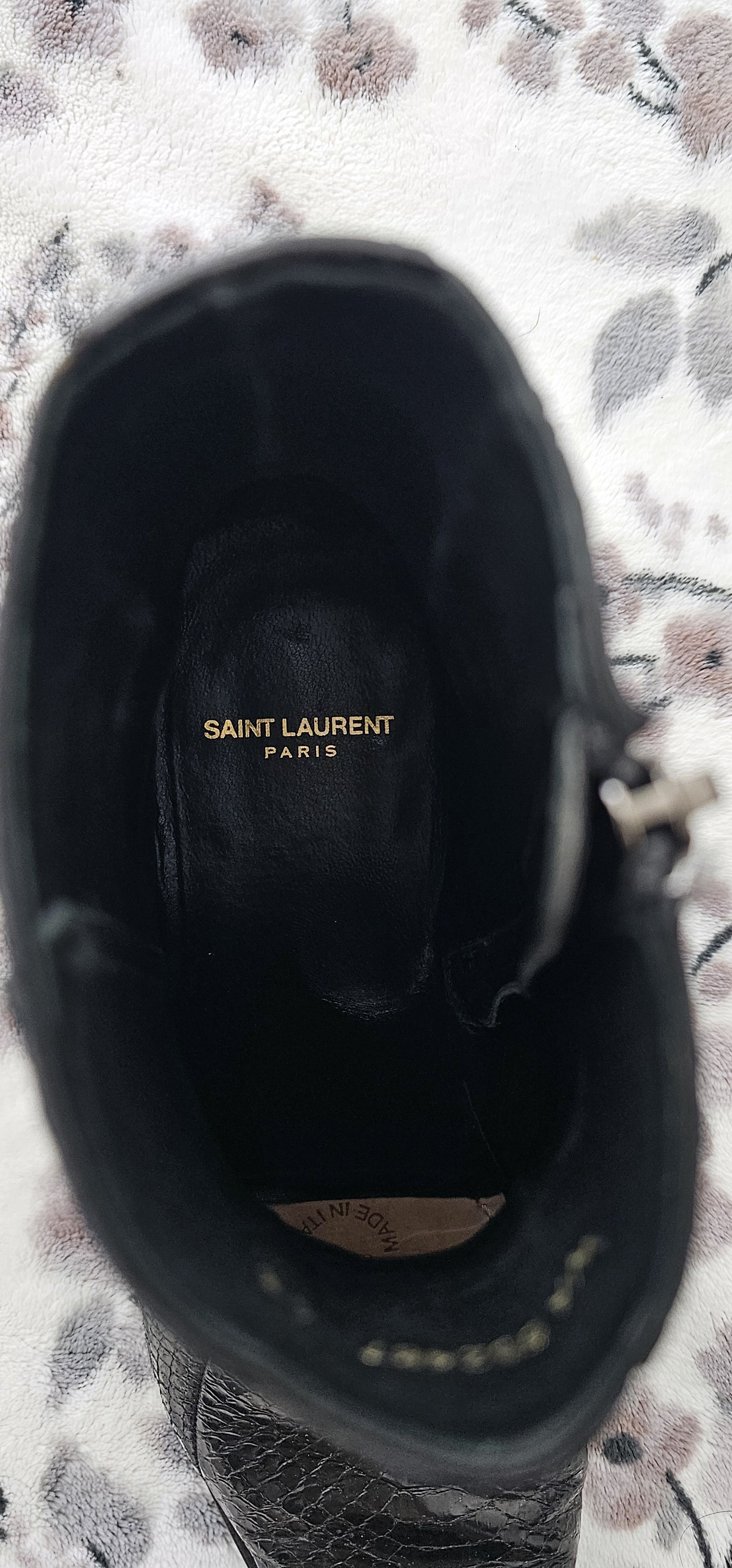 Saint Laurent Paris Dakota Lacquered Ayers Snakeskin Boots Size US 10 / EU 43 - 10 Thumbnail