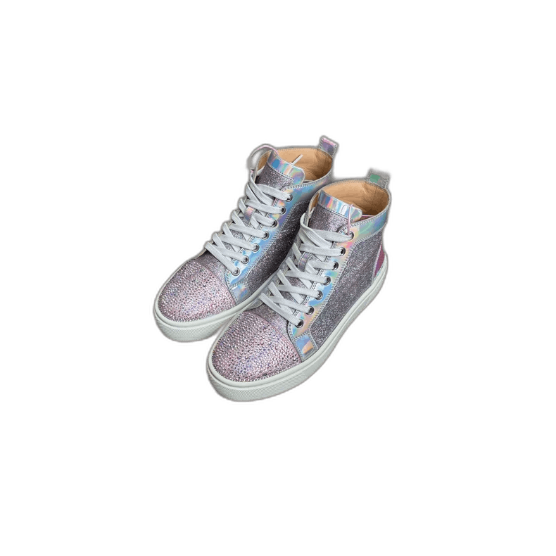 Christian Louboutin CL Christian Louboutin Rainbow Glitter High-top Sneakers Size US 7 / IT 37 - 1 Thumbnail