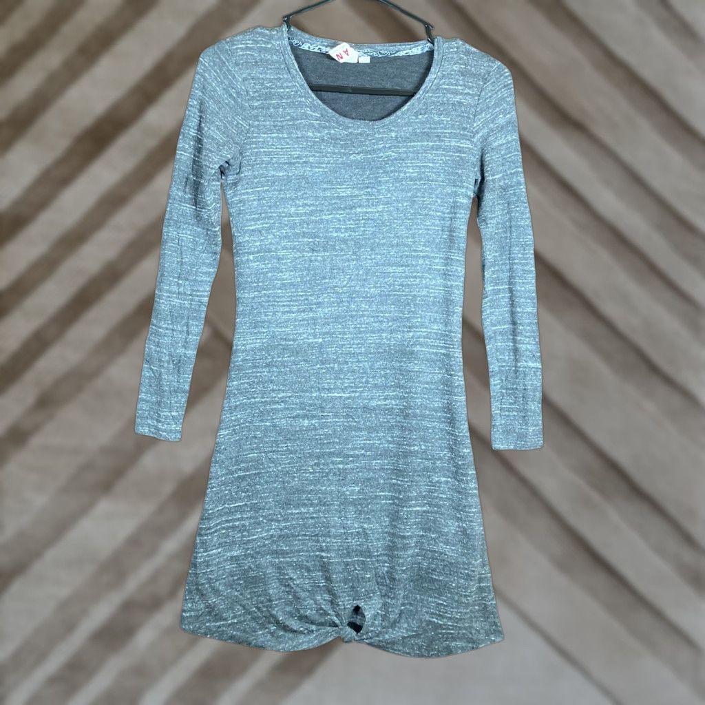 Vintage Dolan Left Coast Collection Dress Gray Mini Keyhole Long Sleeve Stretch XSP Size XS / US 0-2 / IT 36-38 - 1 Thumbnail