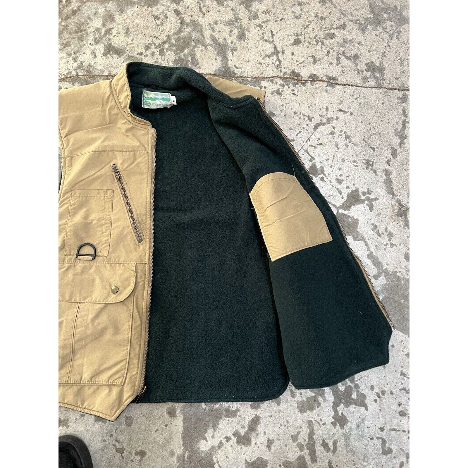 Vintage Land Rover Gilet Mens Medium Tan Fleece Lined Utility Vest Size US M / EU 48-50 / 2 - 7 Thumbnail