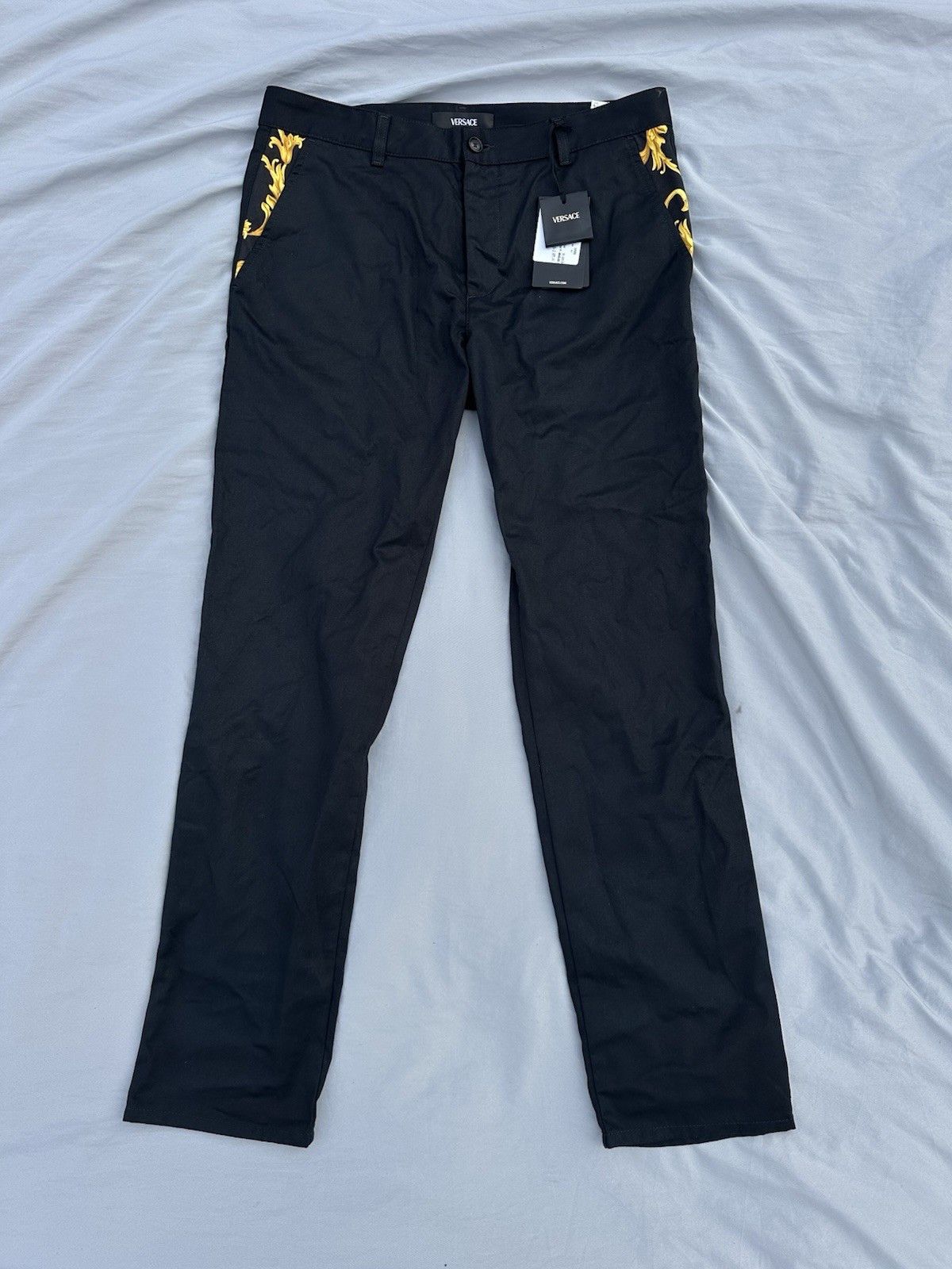 Versace Versace Dress Pants With Vines Inside Pockets Retail $1,400 Size US 36 / EU 52 - 1 Thumbnail