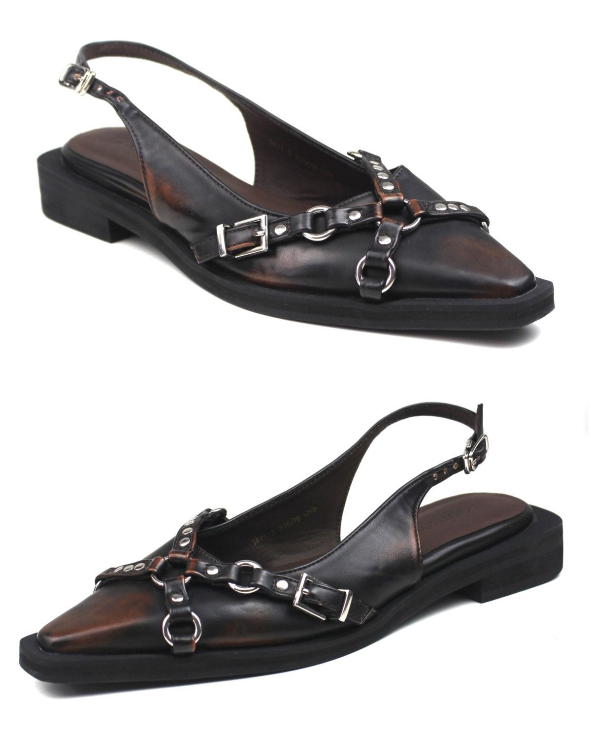 MOUSSY AW2024 MOUSSY HARNESS STUDDED SLINGBACK LEATHER MULE Size US 5.5 / IT 35.5 - 1 Thumbnail