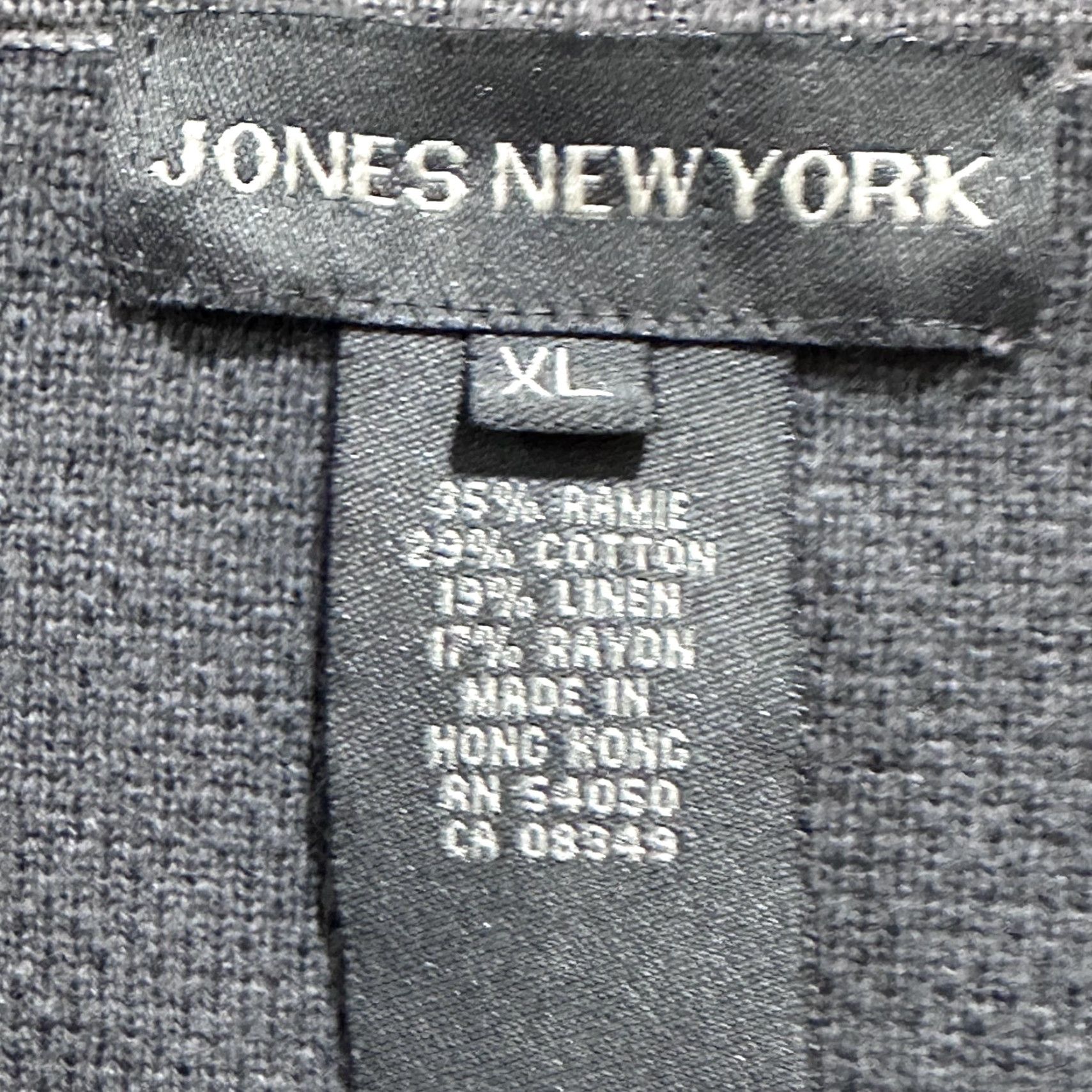 Jones New York Jones New York Sweater Men XL Gray V-Neck Knit Linen Blend Pullover Knit Solid Long Sleeve Size US XL / EU 56 / 4 - 3 Thumbnail