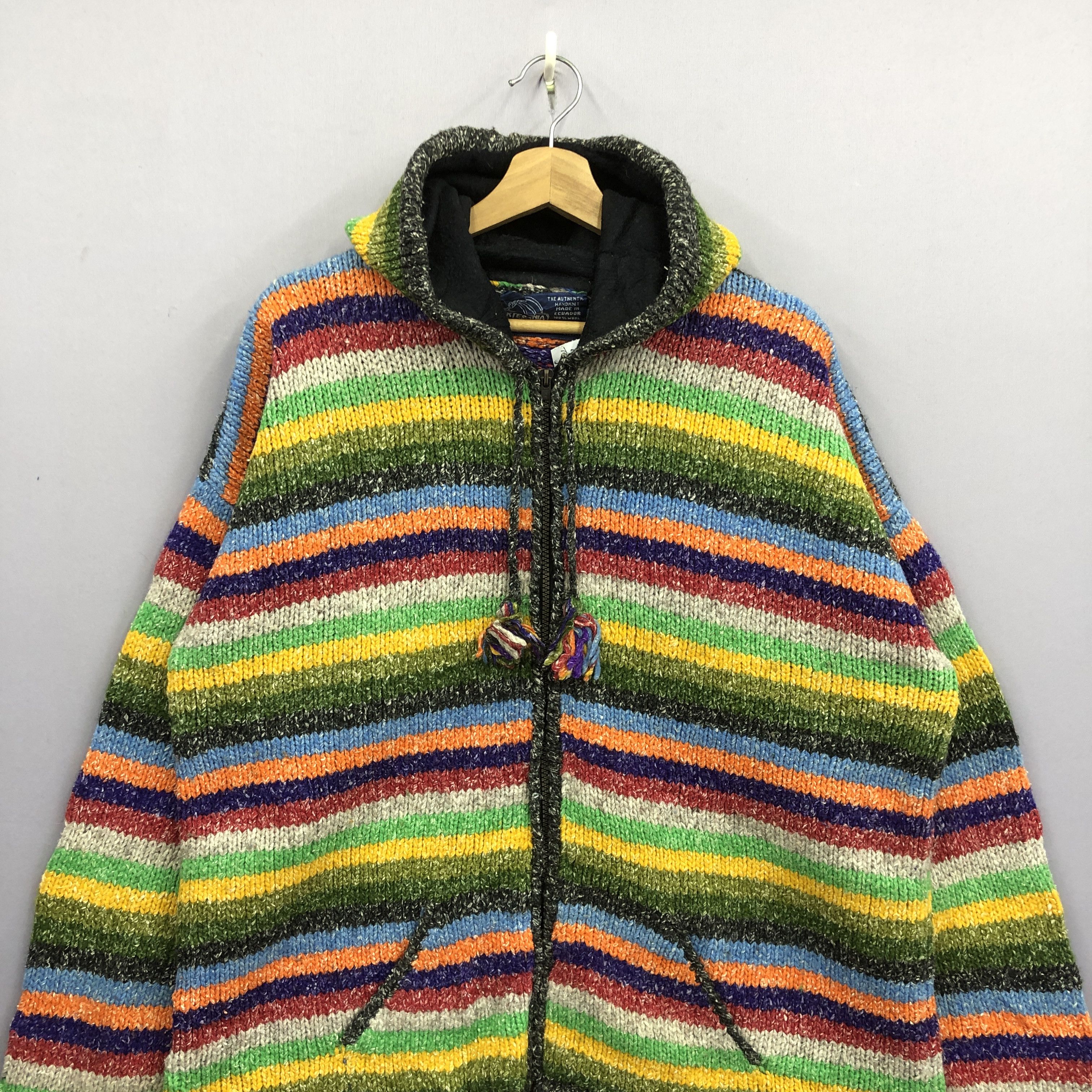 Homespun Knitwear × Vintage Vintage Artesania Handknit Knitwear Zipper Hoodie Sweater Size US M / EU 48-50 / 2 - 4 Thumbnail