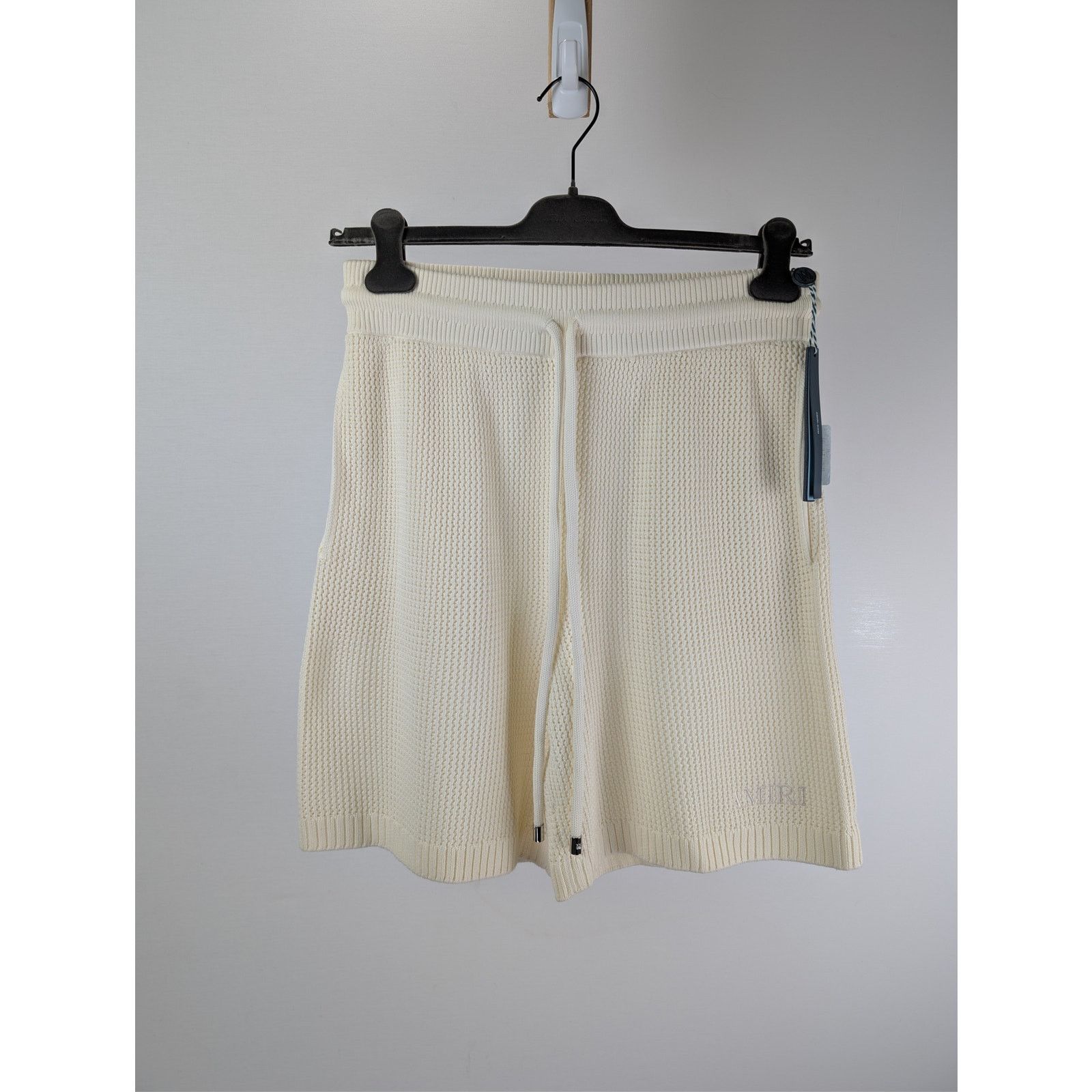 Amiri o1rshd1 Amiri Crochet Mesh Short Shorts in Ivory Size US 38 / EU 54 - 8 Thumbnail