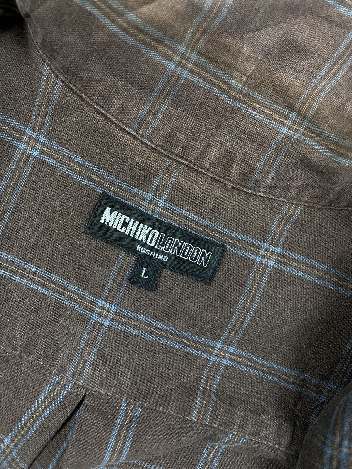 Michiko Koshino London Vtg Michiko Koshino London Brown Plaid Zip-Up Jacket Size US M / EU 48-50 / 2 - 9 Thumbnail
