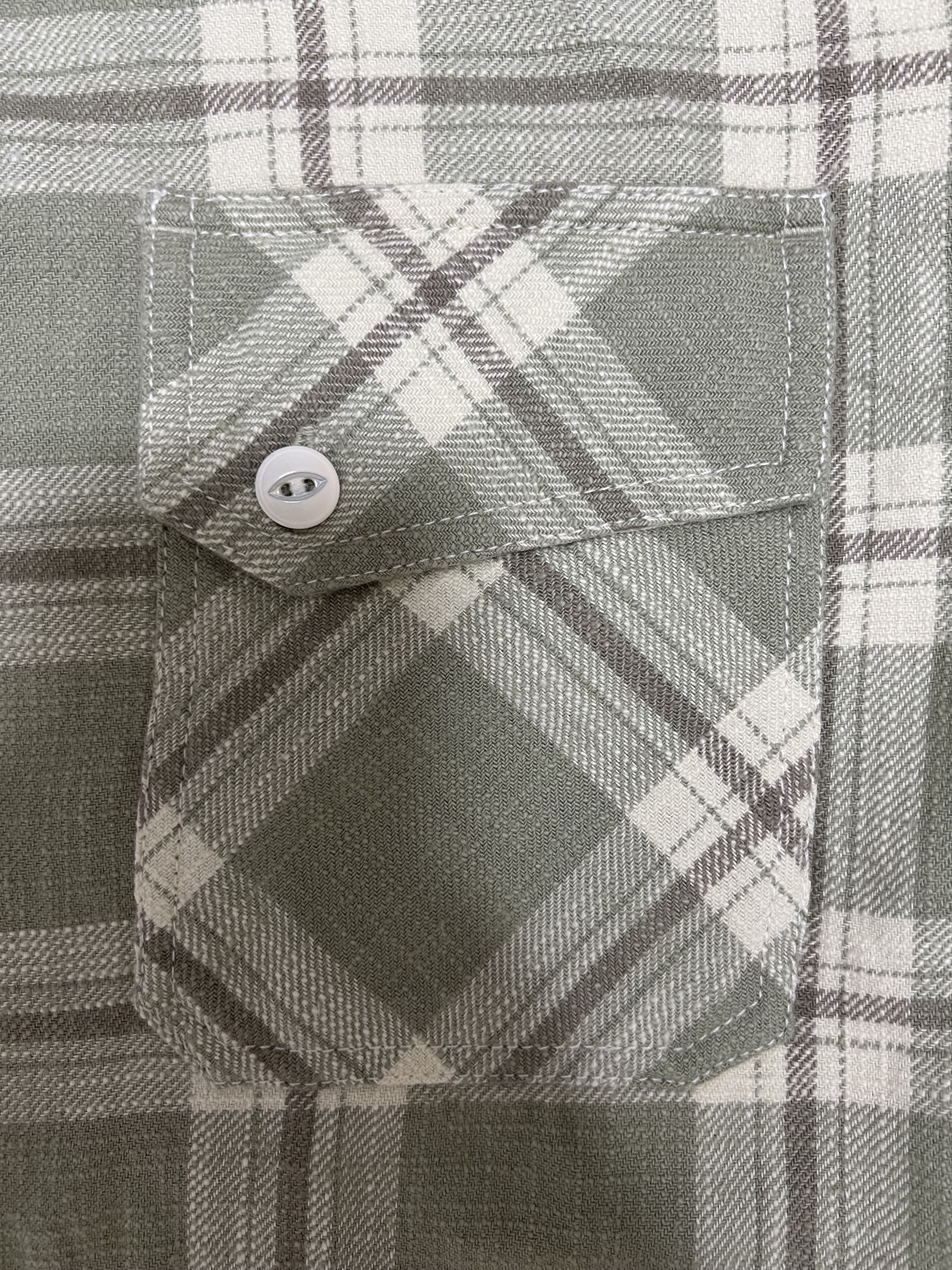 3sixteen 💚 3sixteen Crosscut Flannel Seafoam Green Slub Check NEW Size US M / EU 48-50 / 2 - 10 Thumbnail