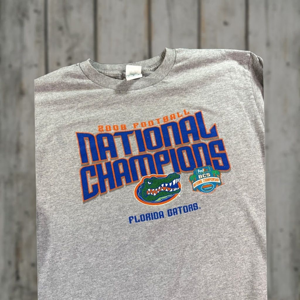 Vintage Florida Gators 2008 National Champions Shirt Mens Large Gray Long Sleeve BCS Size US L / EU 52-54 / 3 - 1 Thumbnail
