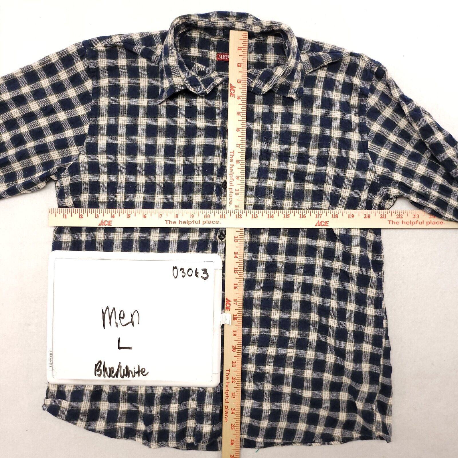 Merona Merona Tartan Flannel Button Up Shirt Mens Size Large L Blue Size US L / EU 52-54 / 3 - 6 Thumbnail