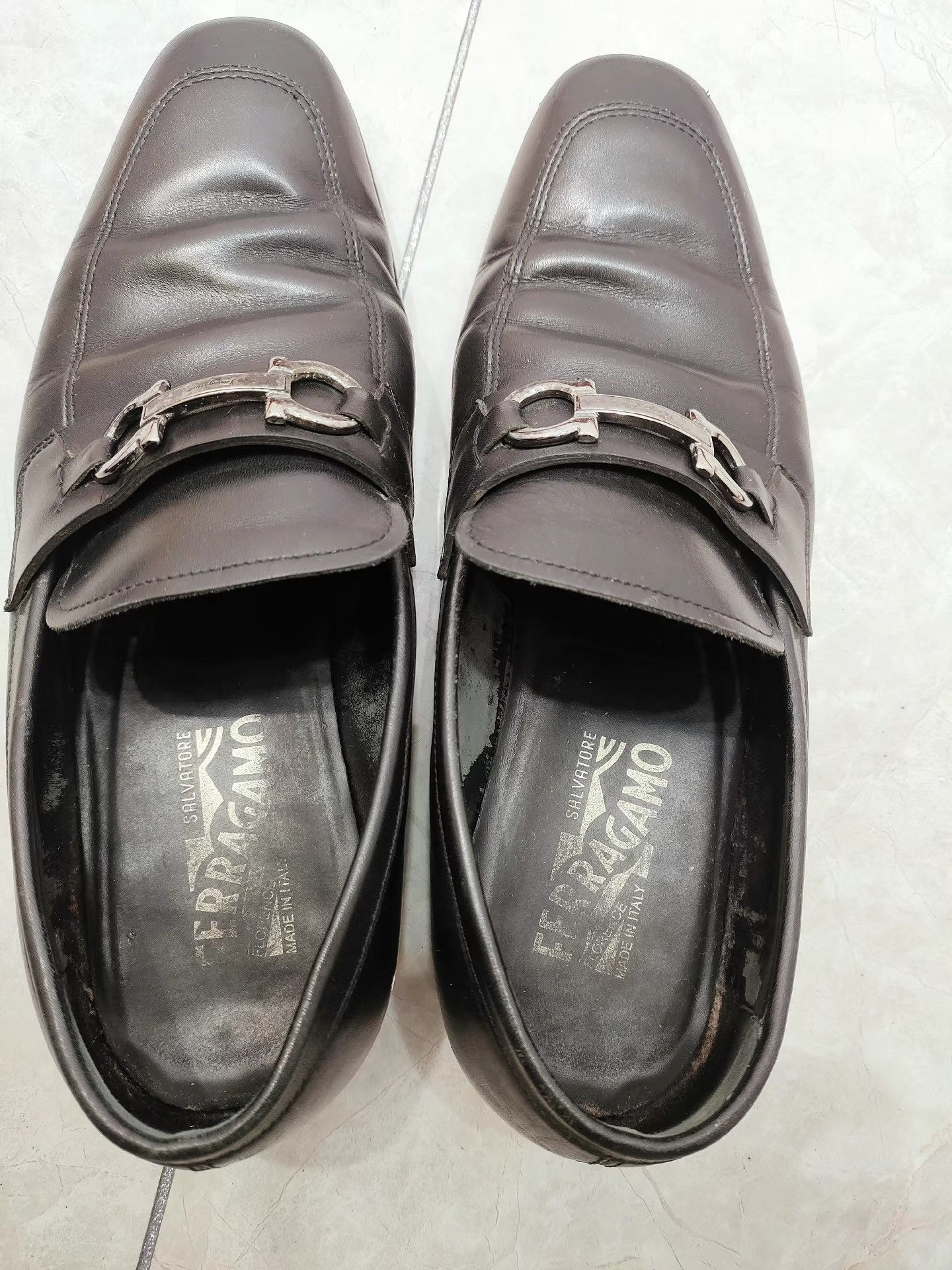 Salvatore Ferragamo Ferragamo Men's Black Genuine Leather Casual Shoes K29 Size US 9 / EU 42 - 6 Thumbnail