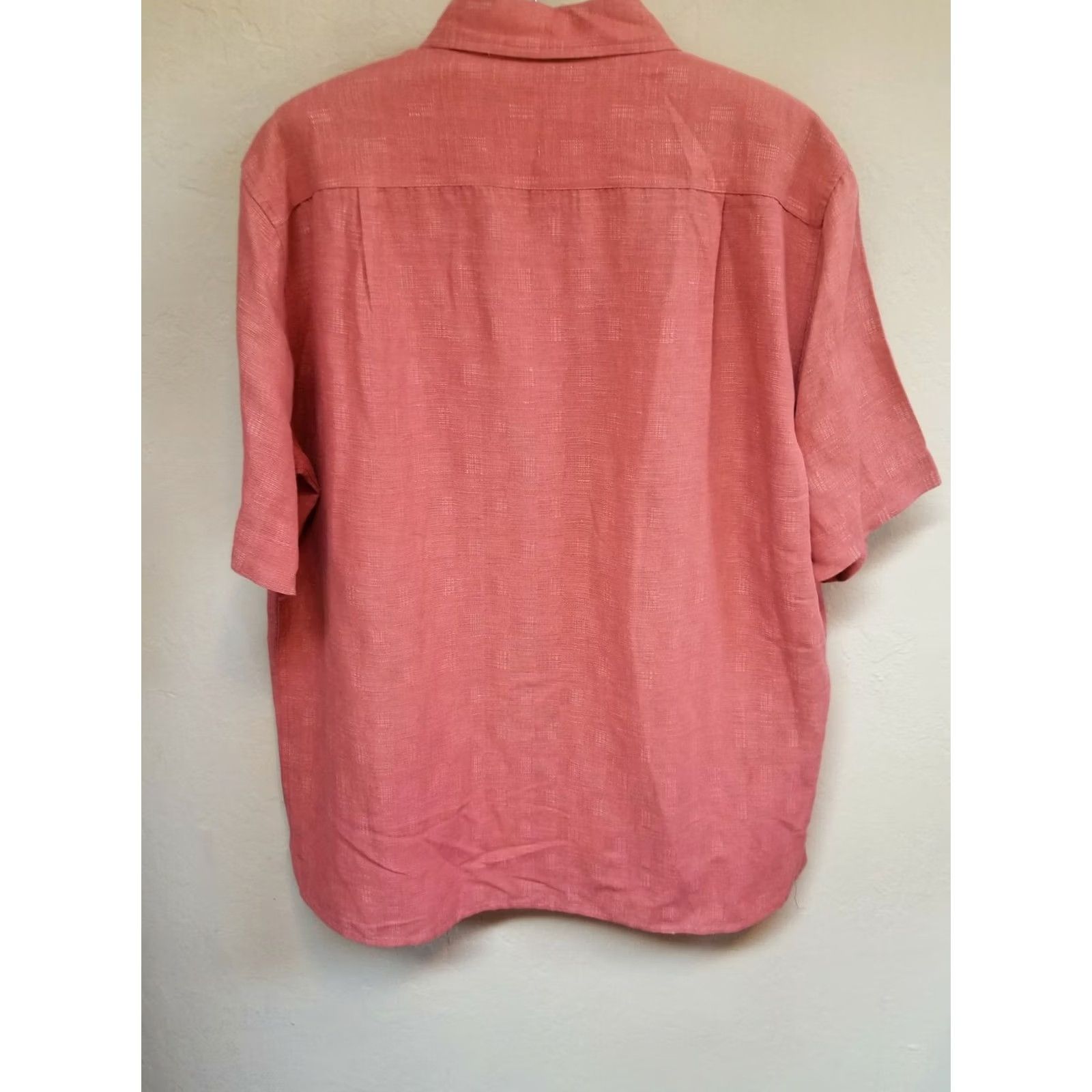 Tasso Elba Tasso Elba Island Button Down Top Medium Orange Crosshatch Silk Blend Mens Size US M / EU 48-50 / 2 - 2 Thumbnail