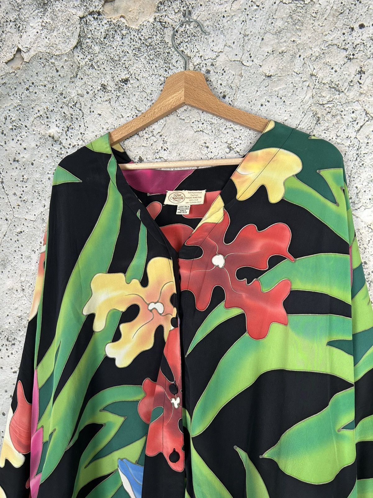 Other Vintage Silk Shirt Floral 90s Archival Grunge Punk Skate Size US XL / EU 56 / 4 - 3 Thumbnail