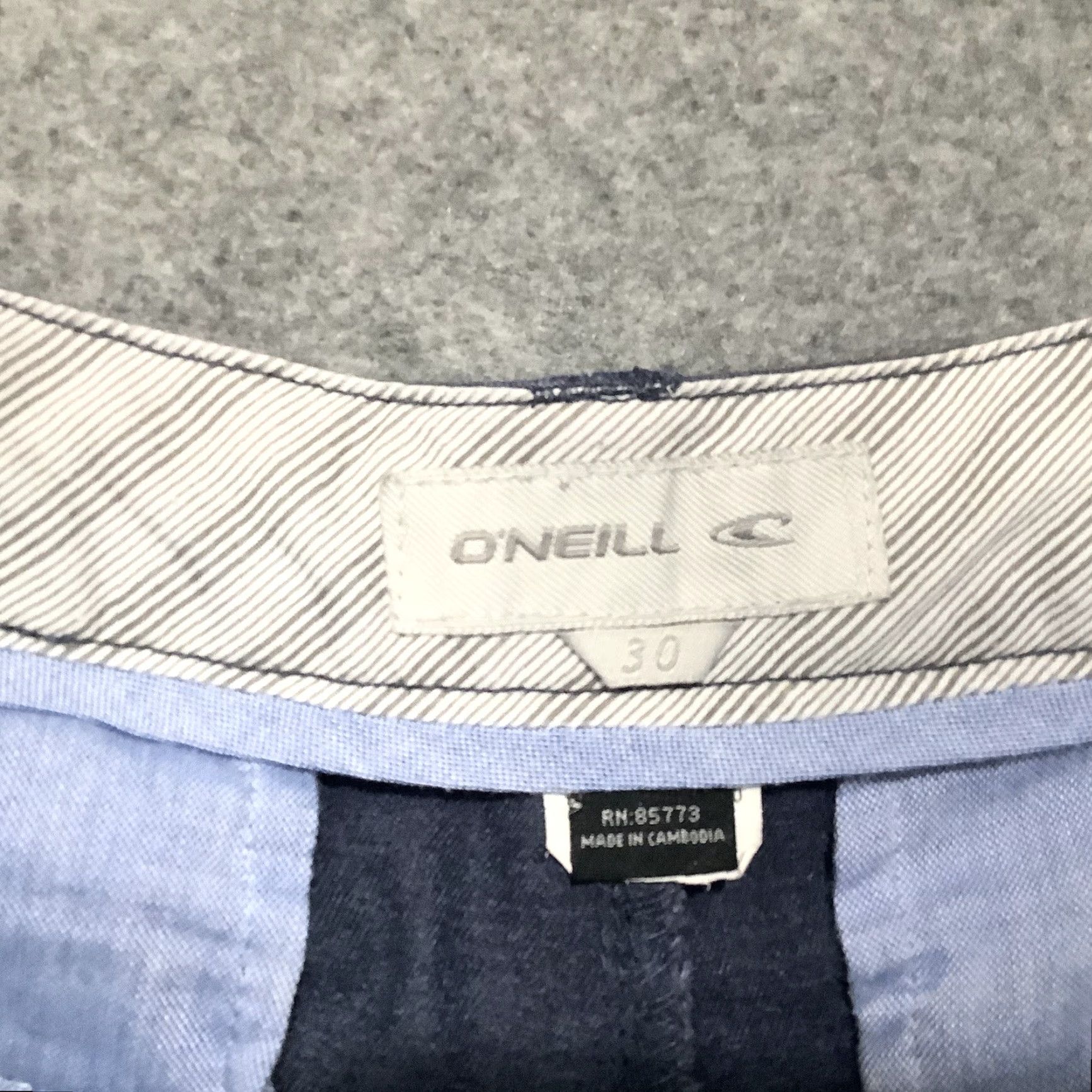 O'Neill O’Neill Blue Relaxed Fit Mens Surf Skate Shorts Pockets 30” Slim Zip Front Embroidered Logo Pattern Solid Casual American Mens Size US 30 / EU 46 - 3 Thumbnail