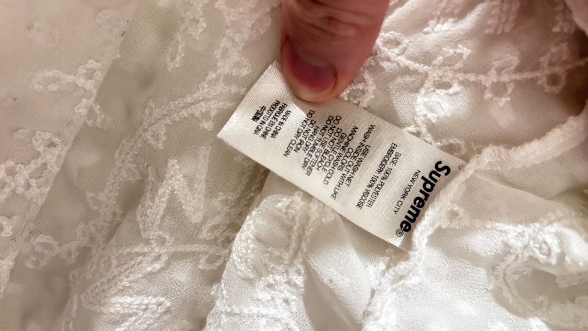 Supreme Supreme Chainstitch Chiffon S/S Shirt White L Size US L / EU 52-54 / 3 - 3 Thumbnail