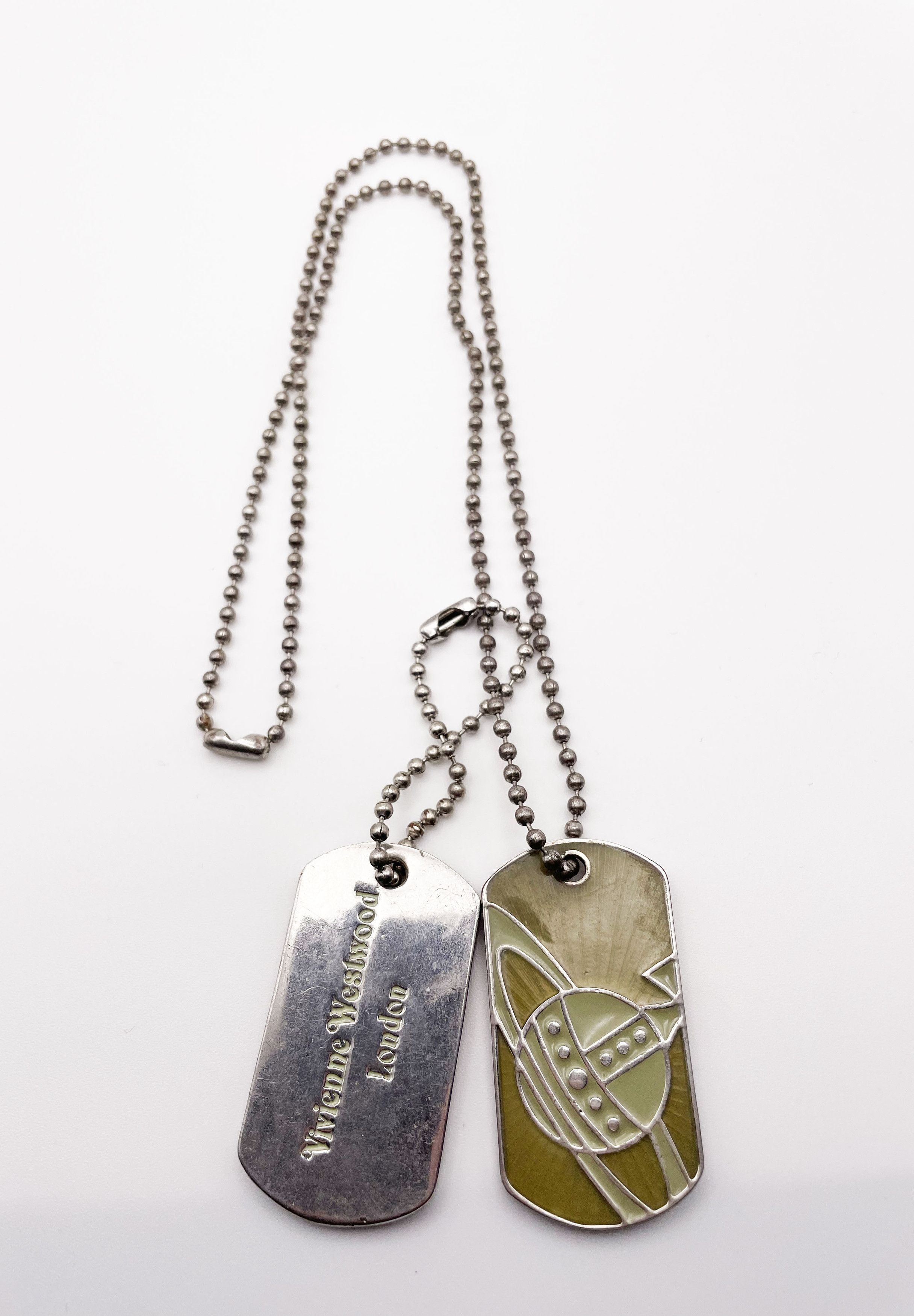 Vivienne Westwood 1997 Orb Dog Tag Necklace Size ONE SIZE - 5 Thumbnail