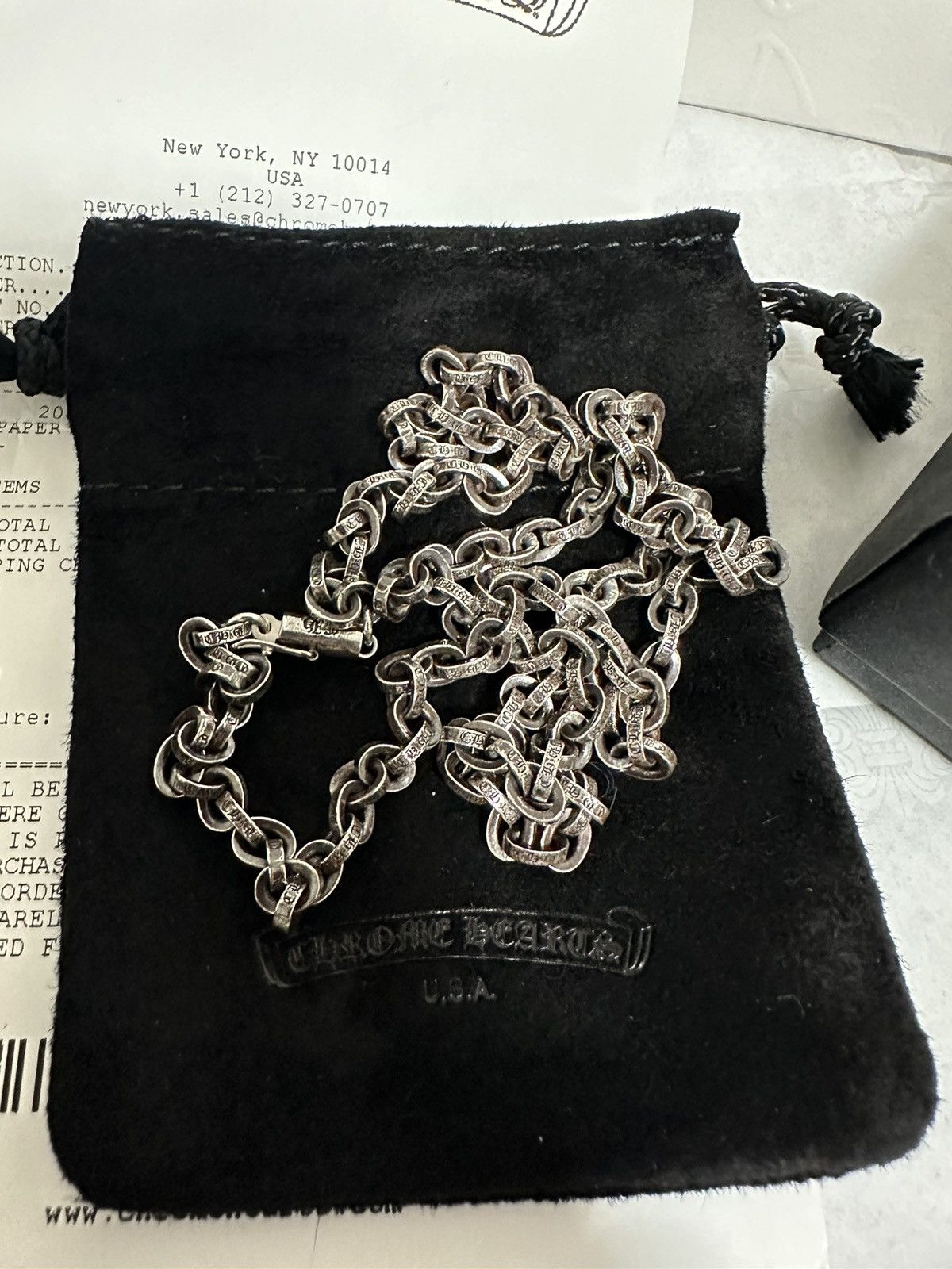 image of Chrome Hearts Paper Chain in Silver, Men's