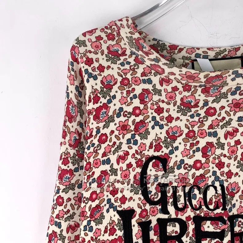 Gucci Gucci Pink floral inlaid full-print cotton round-neck long Size M / US 6-8 / IT 42-44 - 3 Thumbnail