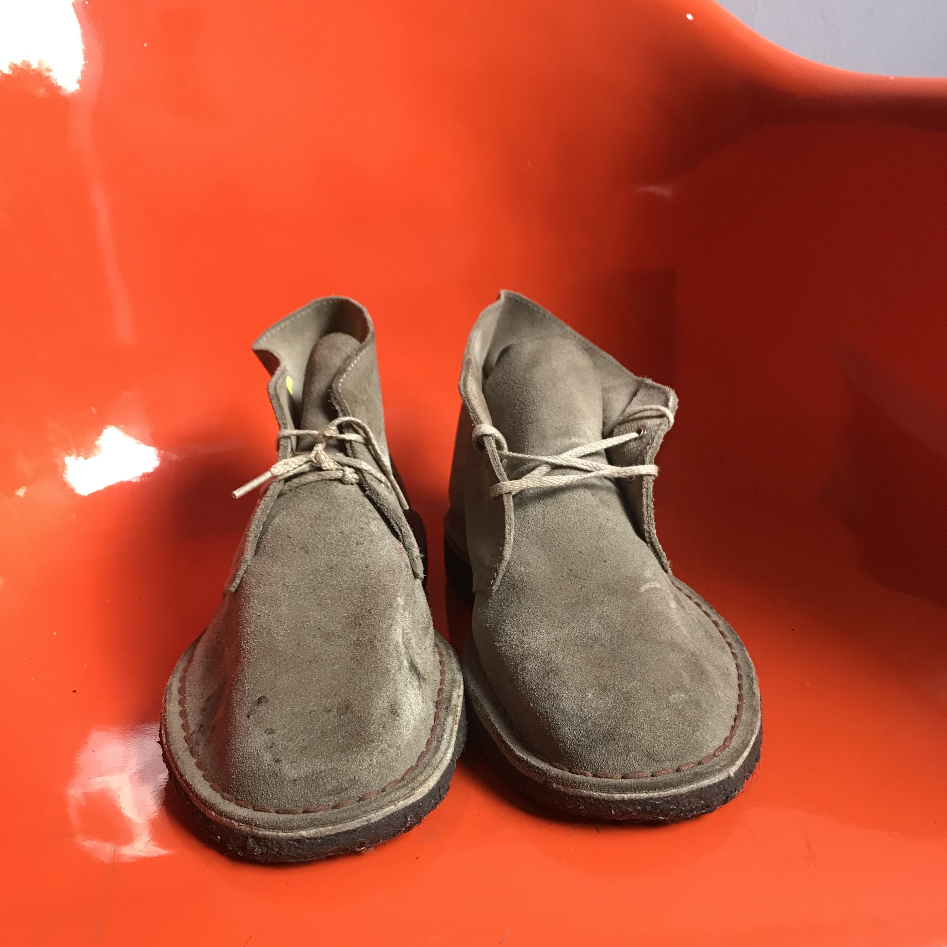 Clarks Dessert Boots Grey Stone Wash Size 8uk 42 eur