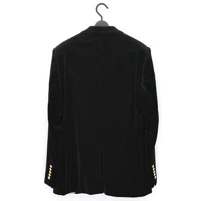 Paolo Gucci o1s1wg110225 Velvet Formal Jacket in Black Size US L / EU 52-54 / 3 - 2 Thumbnail