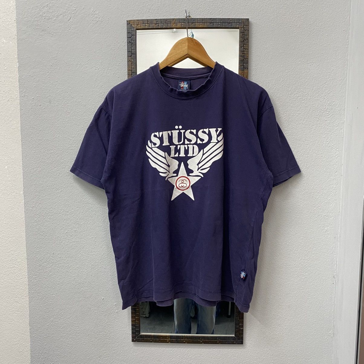 Stussy Vintage 90s STUSSY Avirex Rip-Off Logo Graphic Faded Tee Size US M / EU 48-50 / 2 - 1 Thumbnail