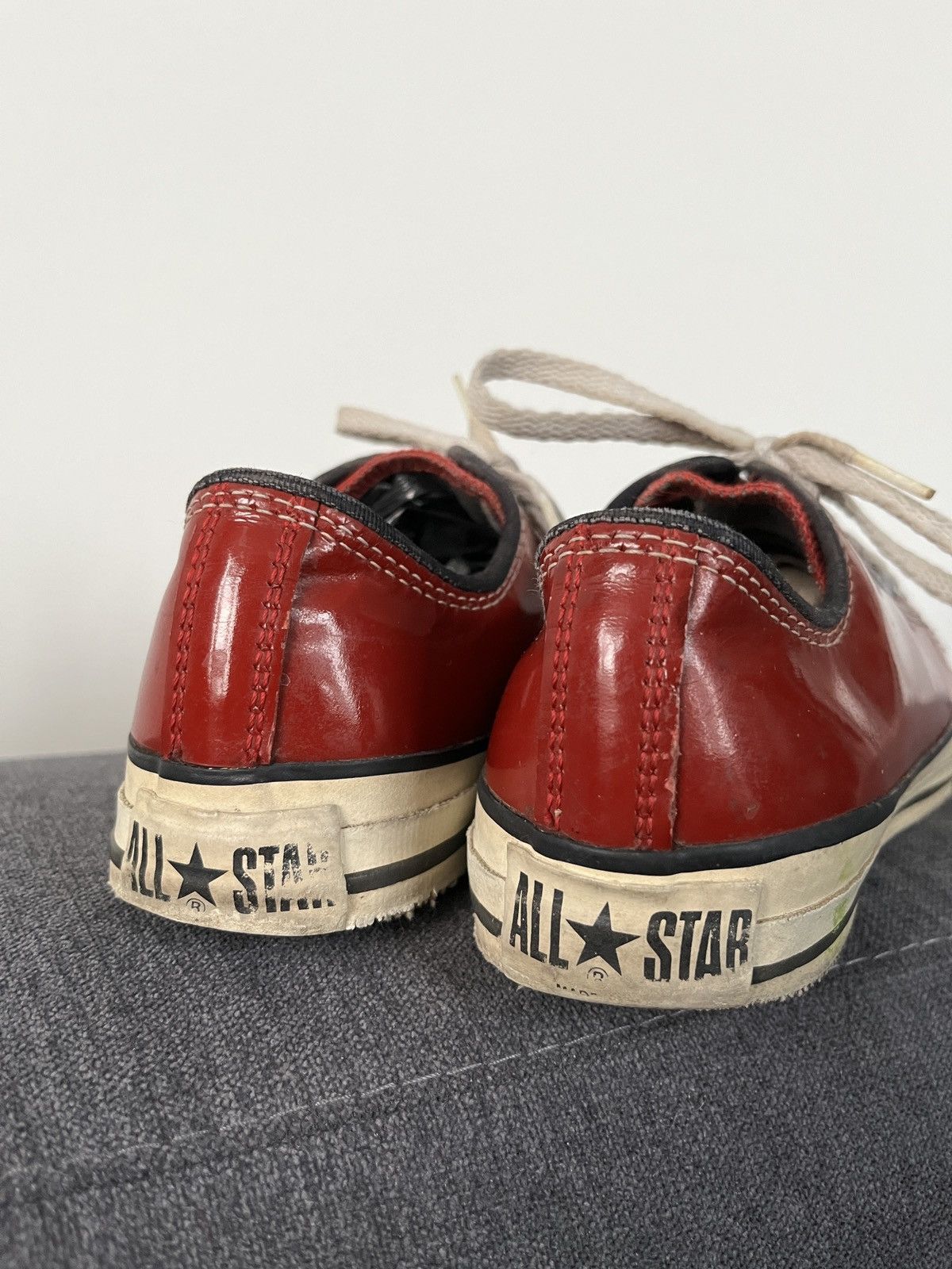 Converse × Vintage 90's Made in USA Converse Red Glossy Patent Leather Sneakers Size US 5.5 / IT 35.5 - 11 Thumbnail