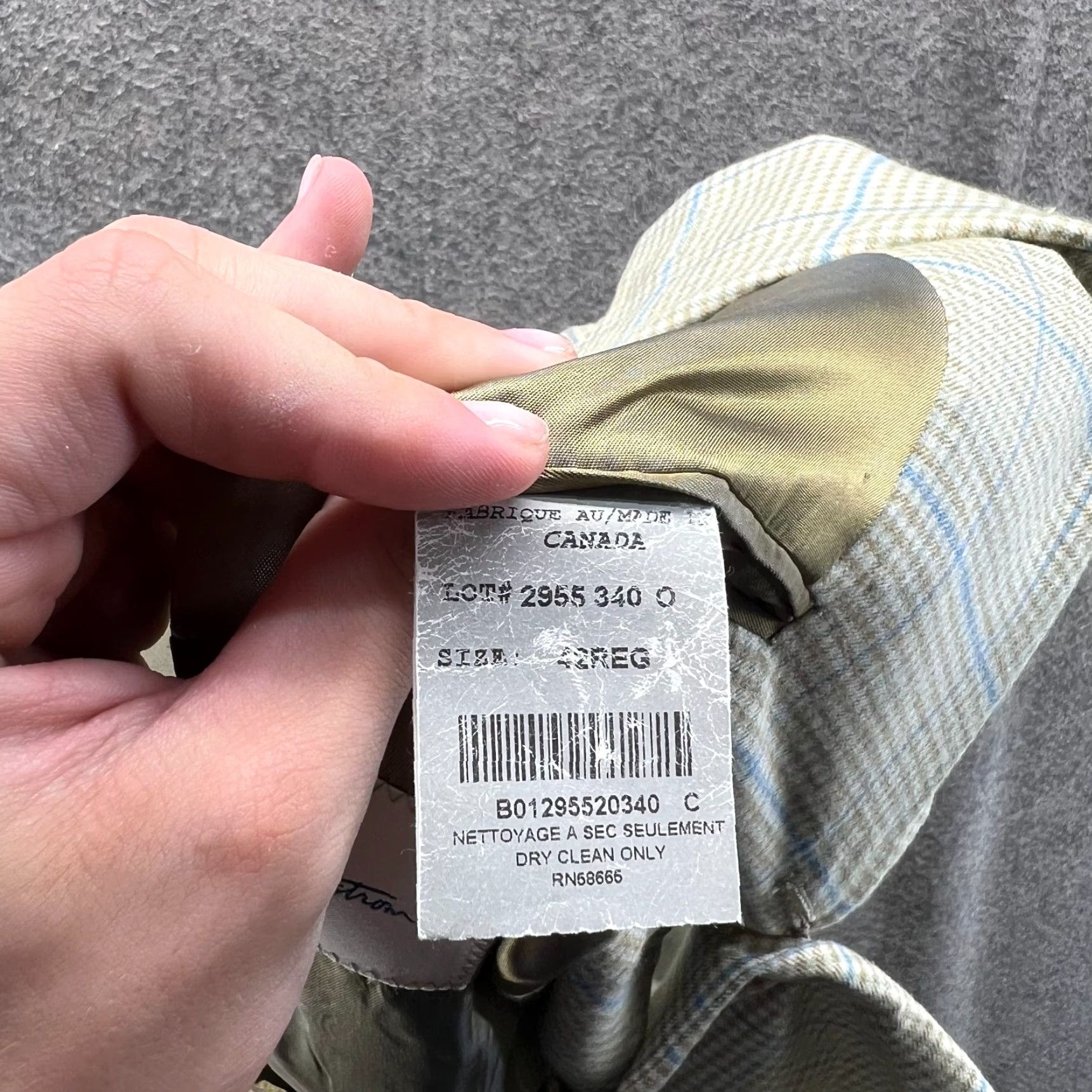 Nordstrom John W. Nordstrom Sport Coat Mens 42R Beige Blue Plaid Silk Cashmere Jacket Size US XS / EU 42 / 0 - 7 Thumbnail