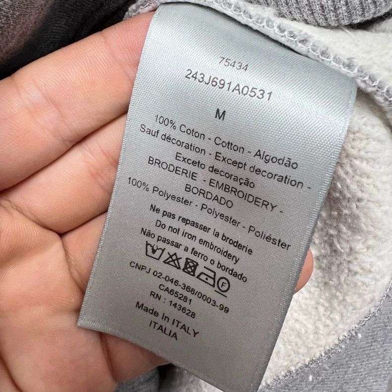 Dior Dior Gray Embroidered Logo Hoodie Size US M / EU 48-50 / 2 - 5 Thumbnail