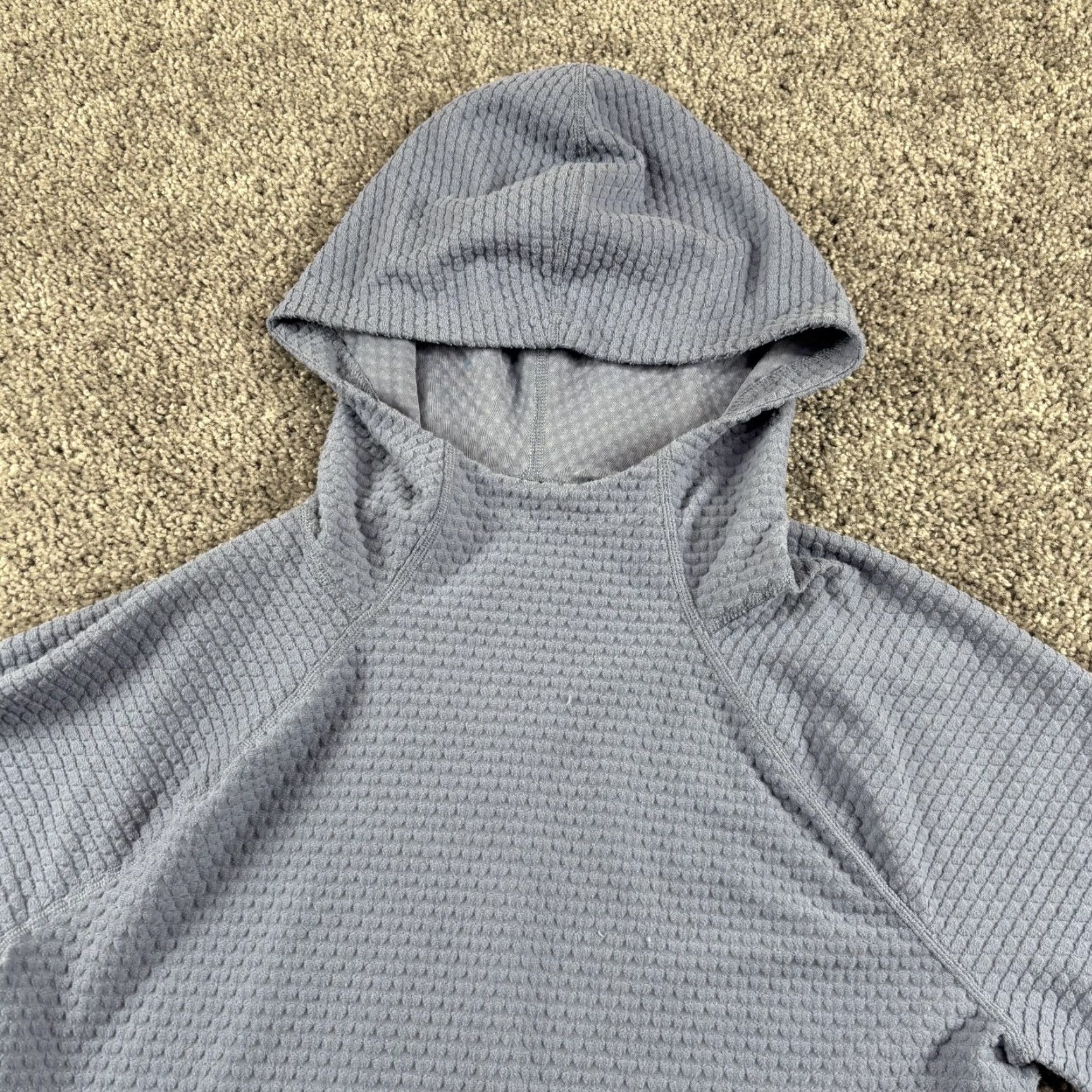 Nike Nike Pro Hoodie Women M Light Blue Icon Clash Waffle Knit Lightweight Hoodie, Pullover, All Seasons, Logo, Regular, Blue, Nike Pro, Women, Size M Size M / US 6-8 / IT 42-44 - 2 Thumbnail