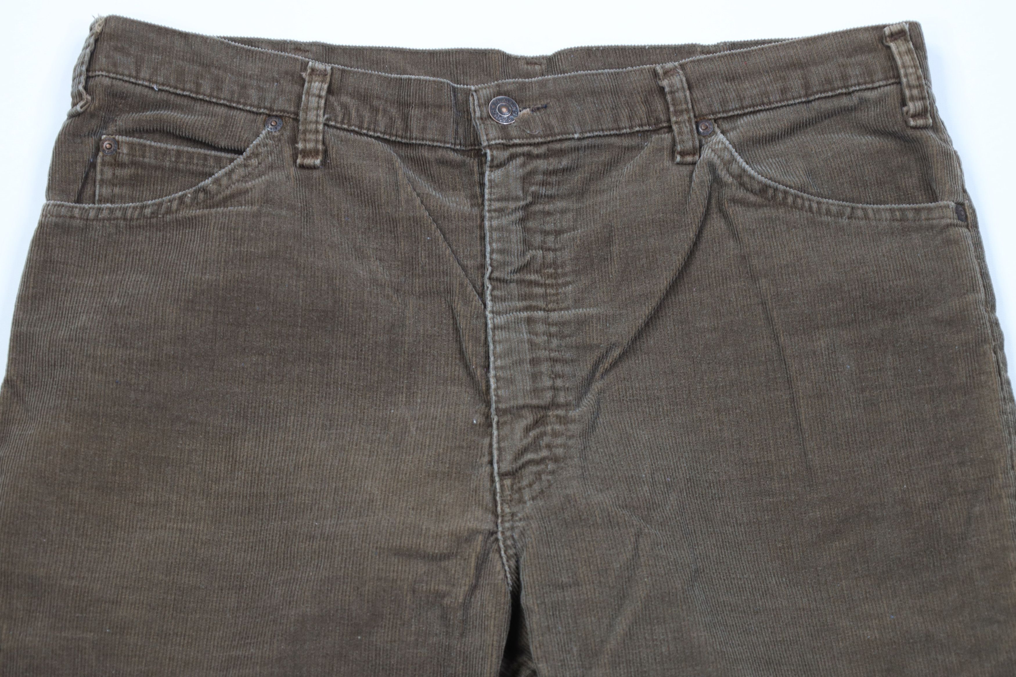 Vintage Vintage 70s Streetwear Wide Leg Corduroy Pants Brown USA Size US 36 / EU 52 - 2 Thumbnail