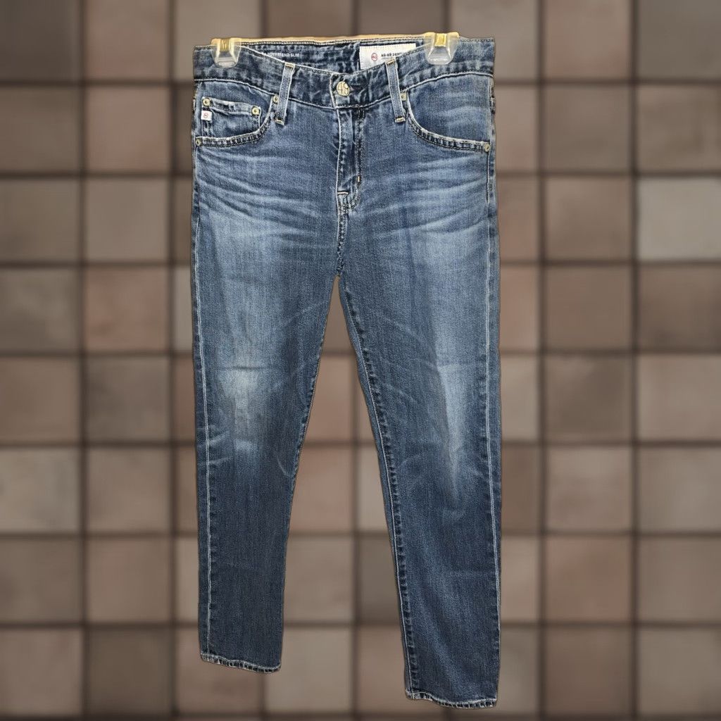 Denime VINTAGE AG Adriano Goldschmied Jeans The Ex Boyfriend Slim Fit Denim 25R Blue Womens Jeans Slimming 25R Mens? Size 42" / US 20 - 1 Thumbnail